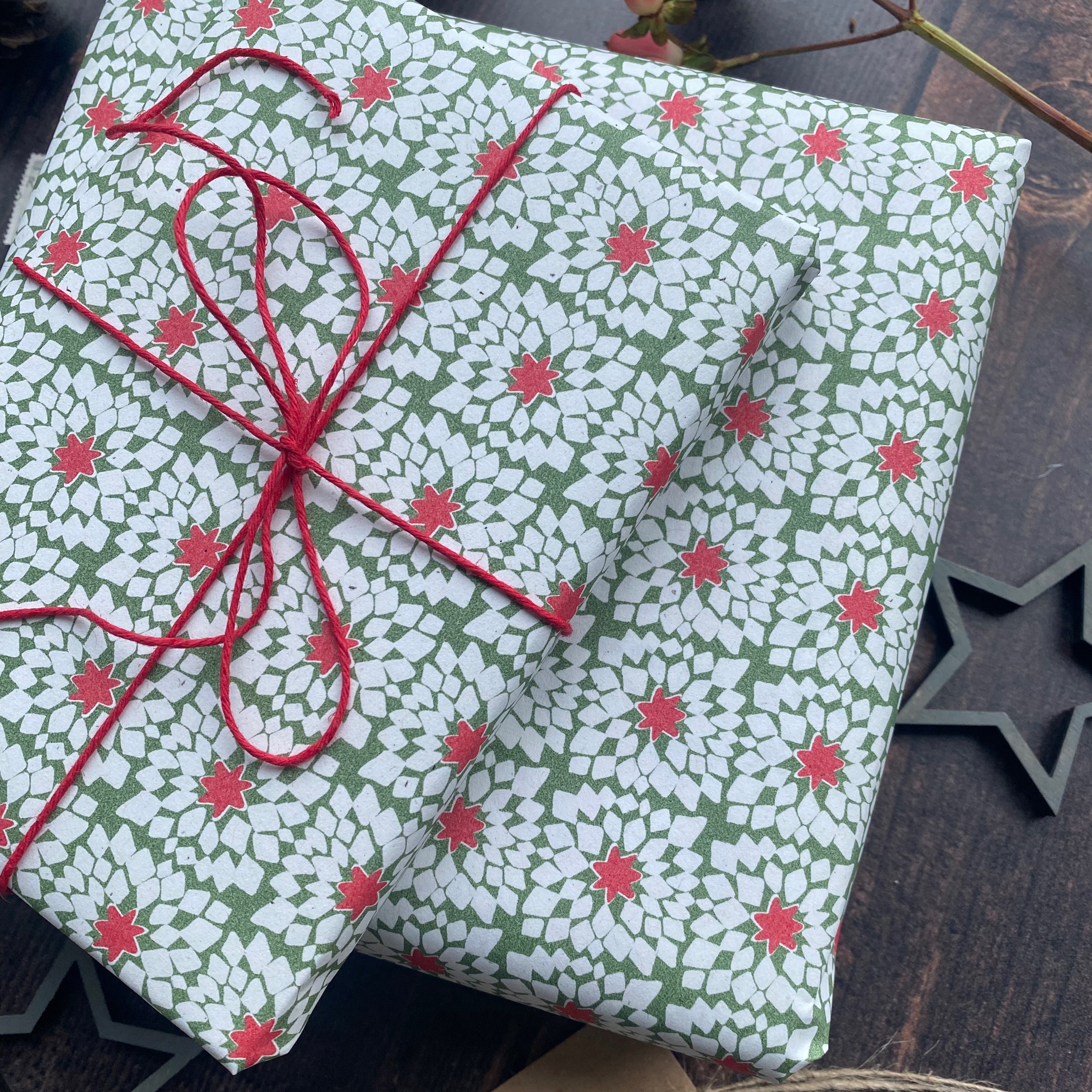Patchwork Star Paper Fibre Wrapping Paper Set