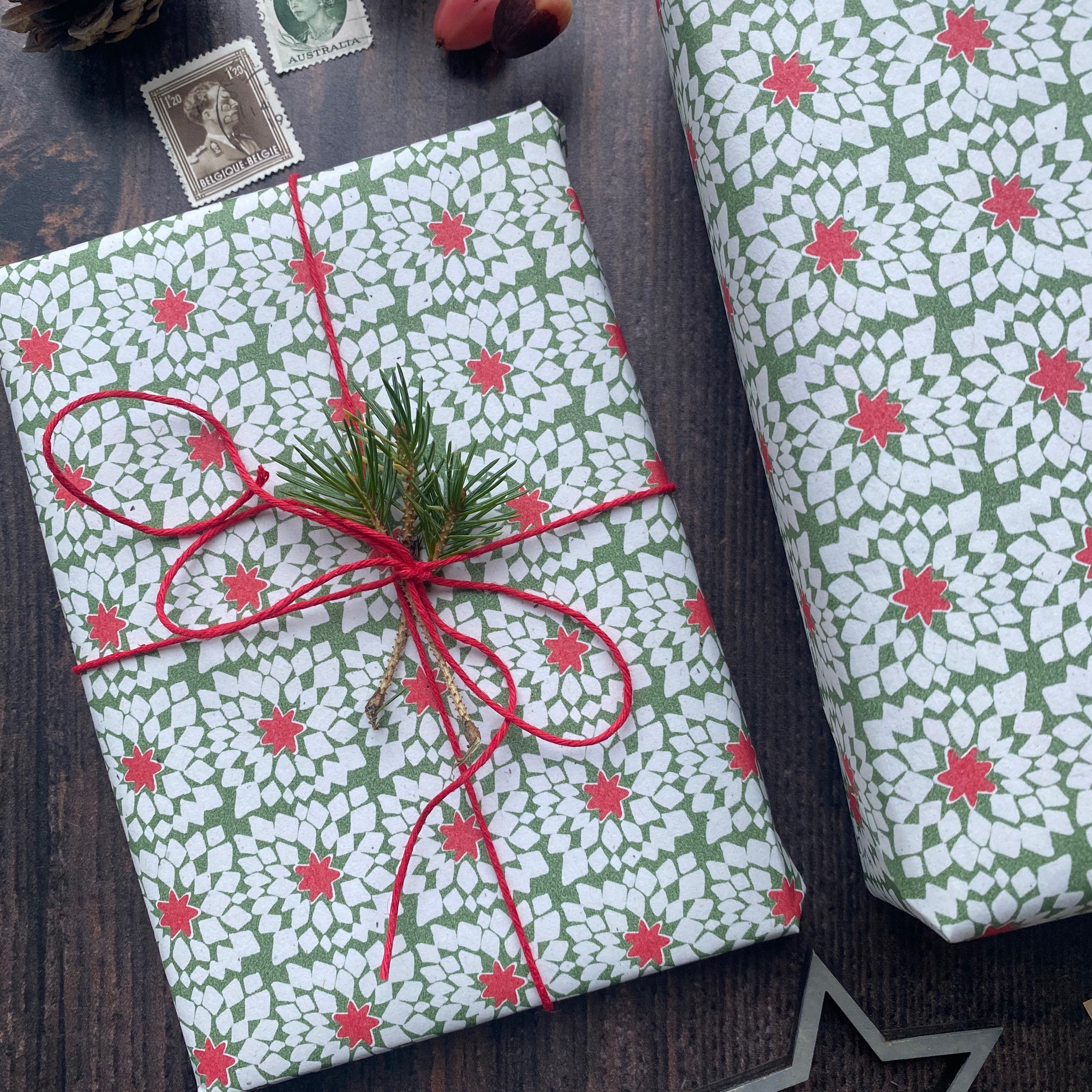 Patchwork Star Paper Fibre Wrapping Paper Set