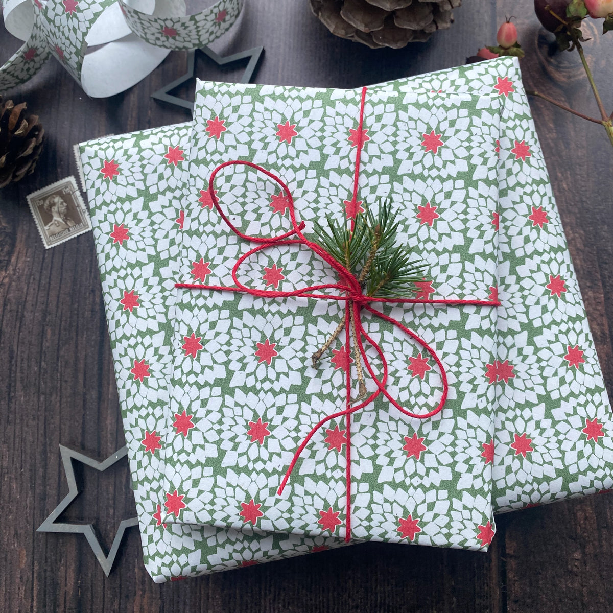 Patchwork Star Paper Fibre Wrapping Paper Set