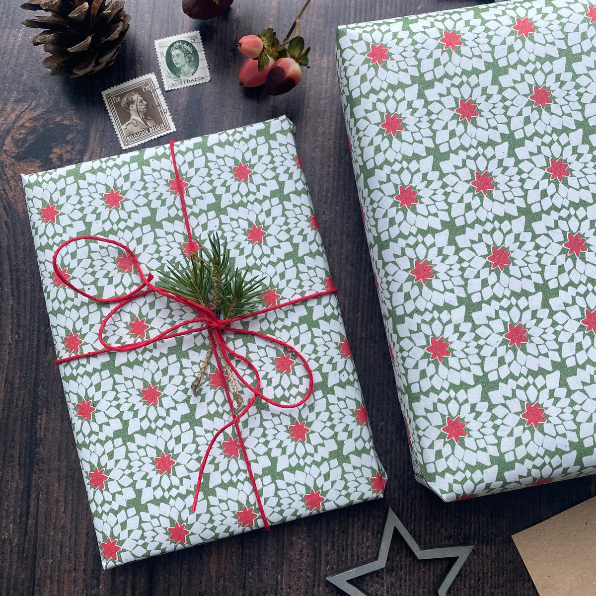 Patchwork Star Paper Fibre Wrapping Paper Set