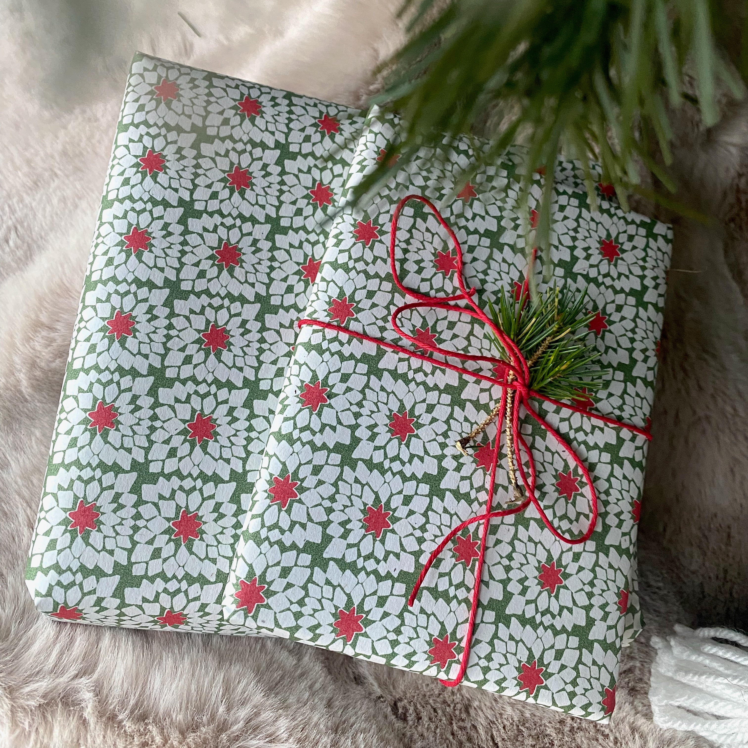 Patchwork Star Paper Fibre Wrapping Paper Set