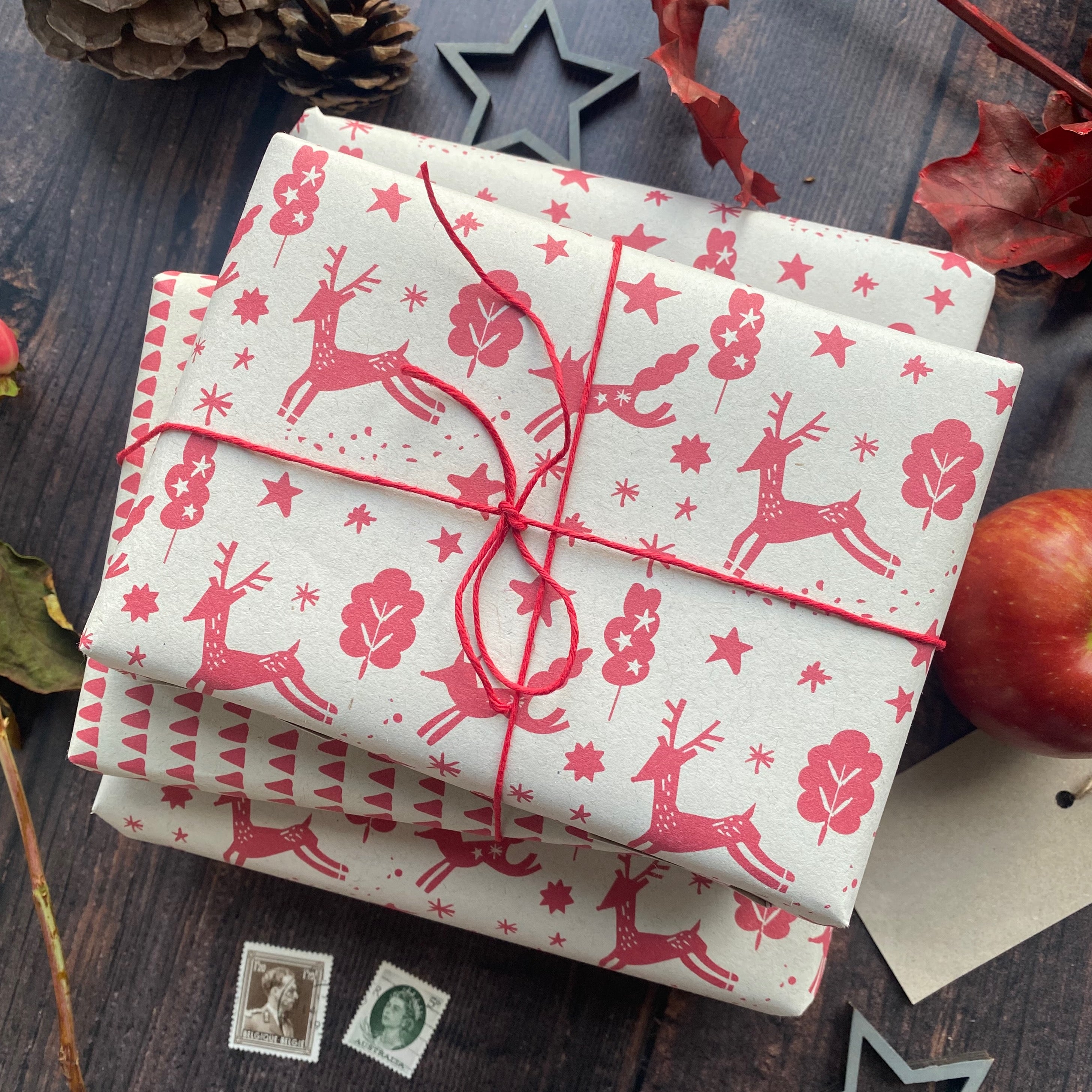 Christmas Scandi Style Paper Fibre Wrapping Paper Set
