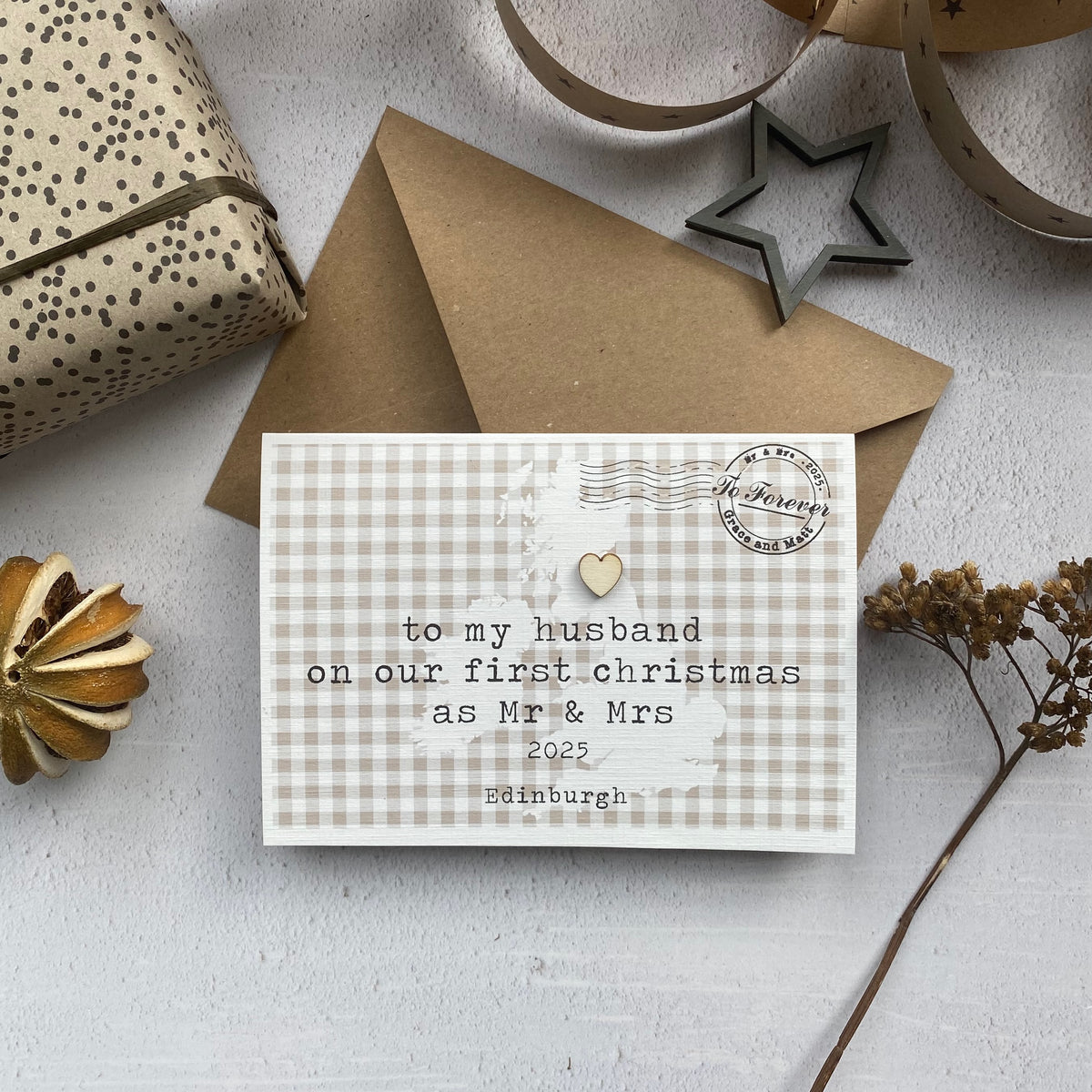 To My Husband On Our First Christmas Card Personalised