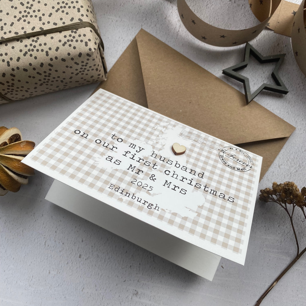 To My Husband On Our First Christmas Card Personalised