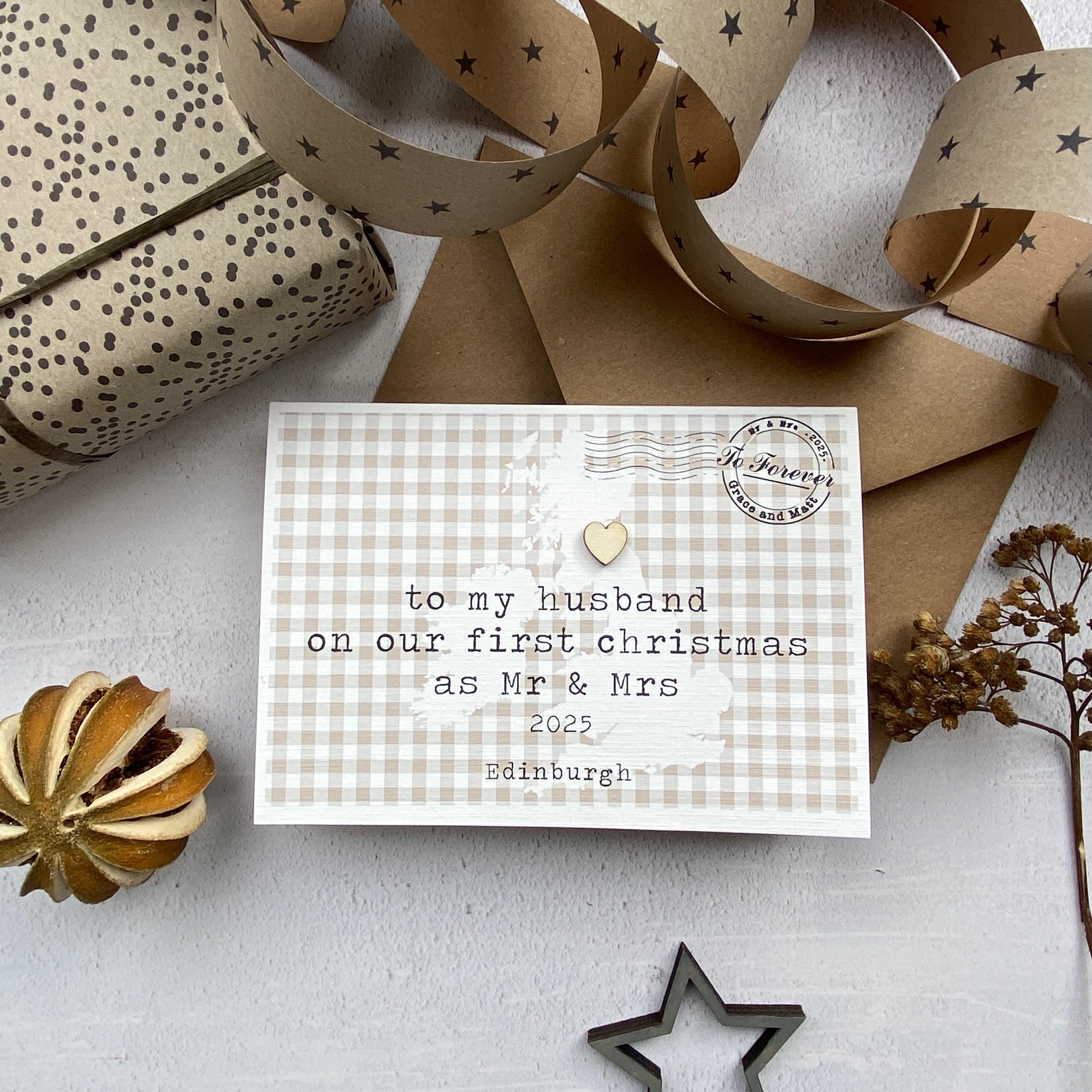 To My Husband On Our First Christmas Card Personalised