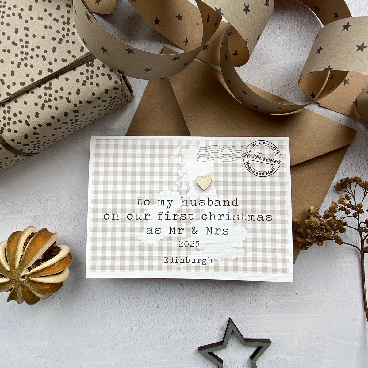 To My Husband On Our First Christmas Card Personalised