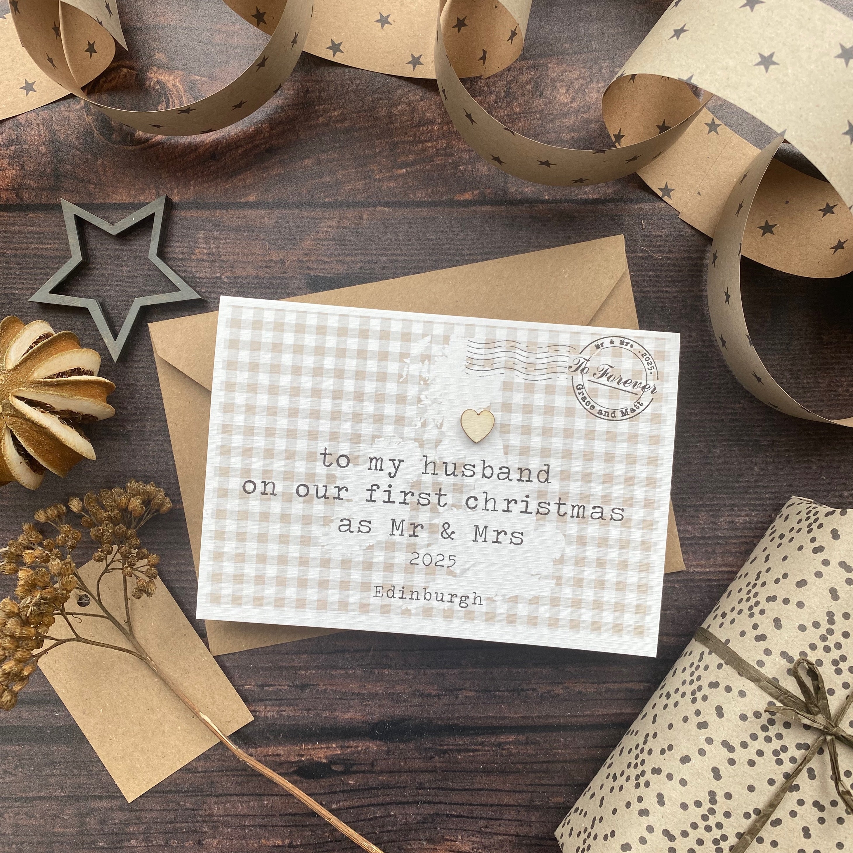 To My Husband On Our First Christmas Card Personalised