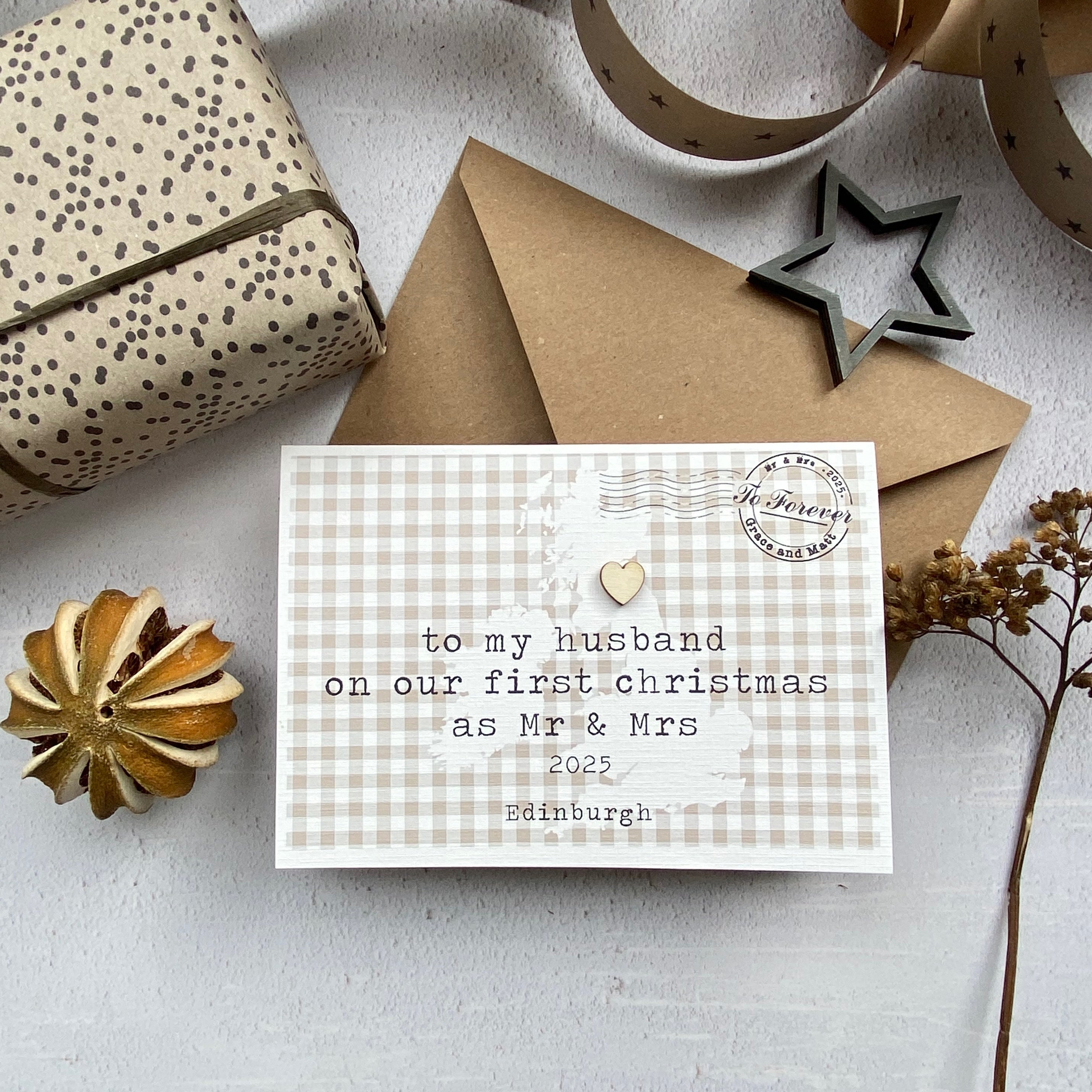 To My Husband On Our First Christmas Card Personalised