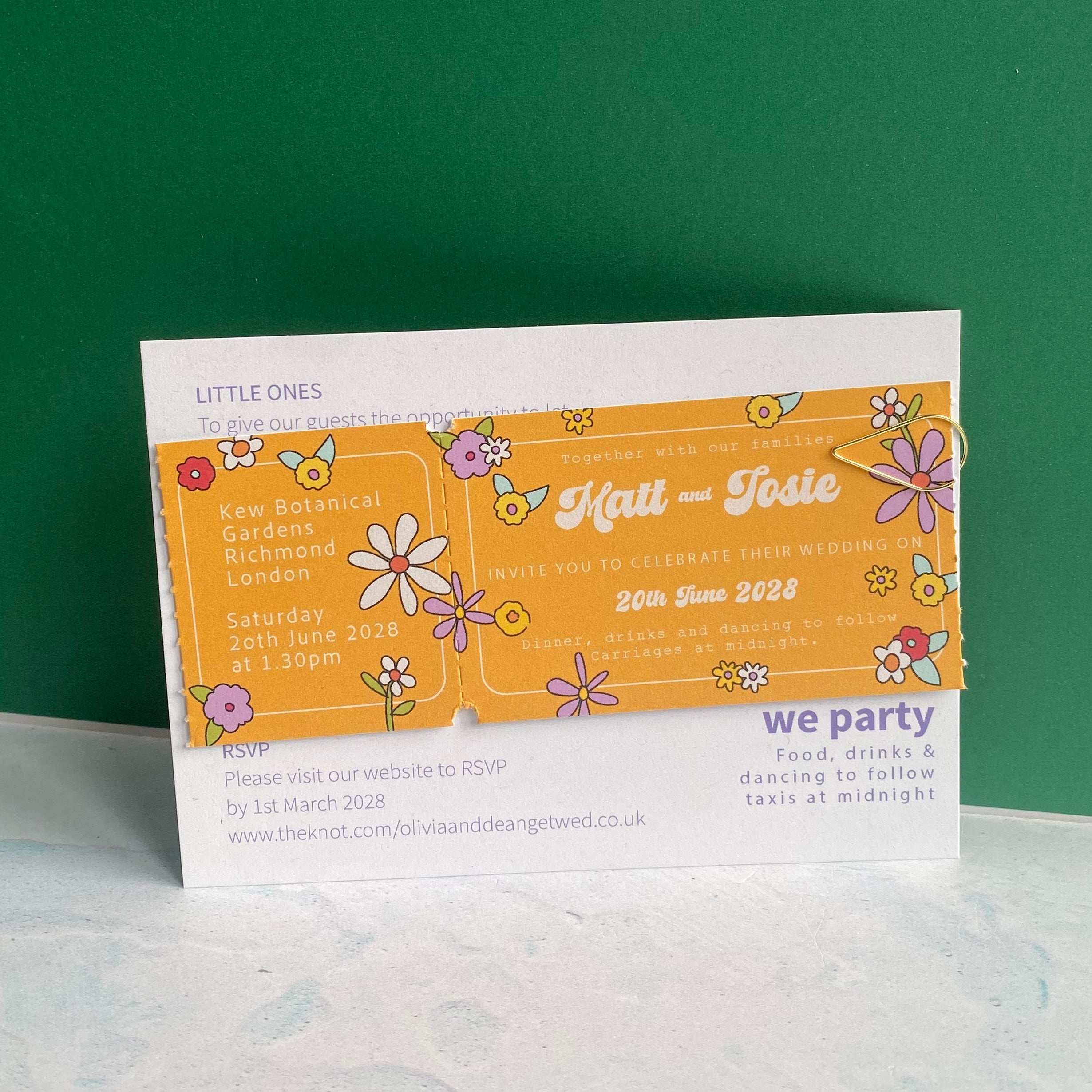 Floral Fun Colourful Wedding Invitation