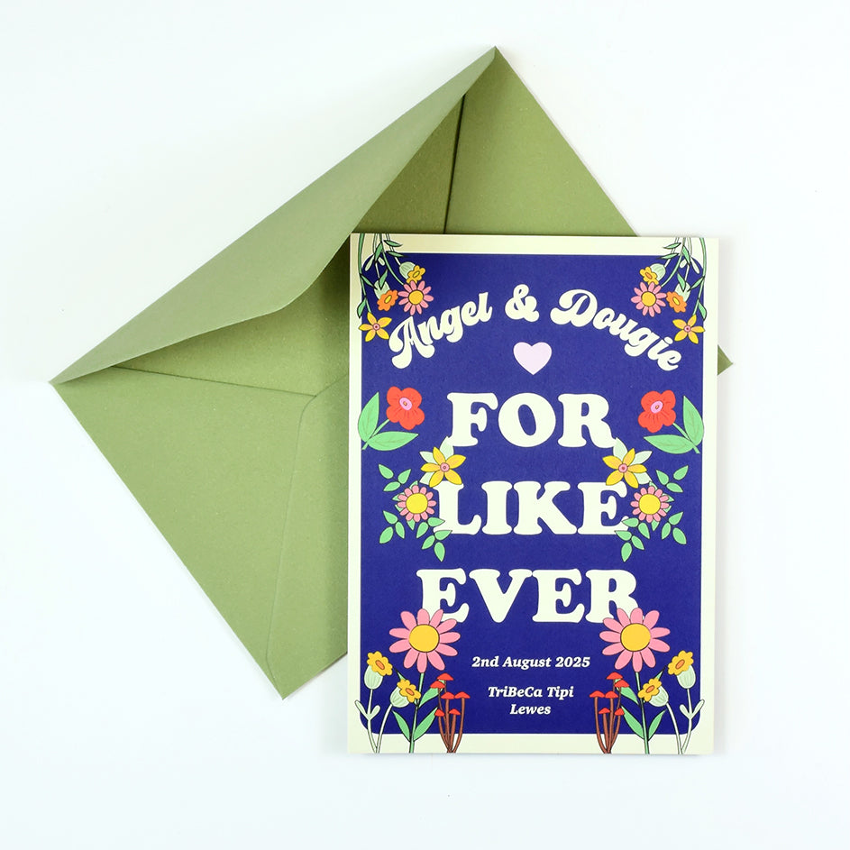 Funky Floral Wedding Invitation