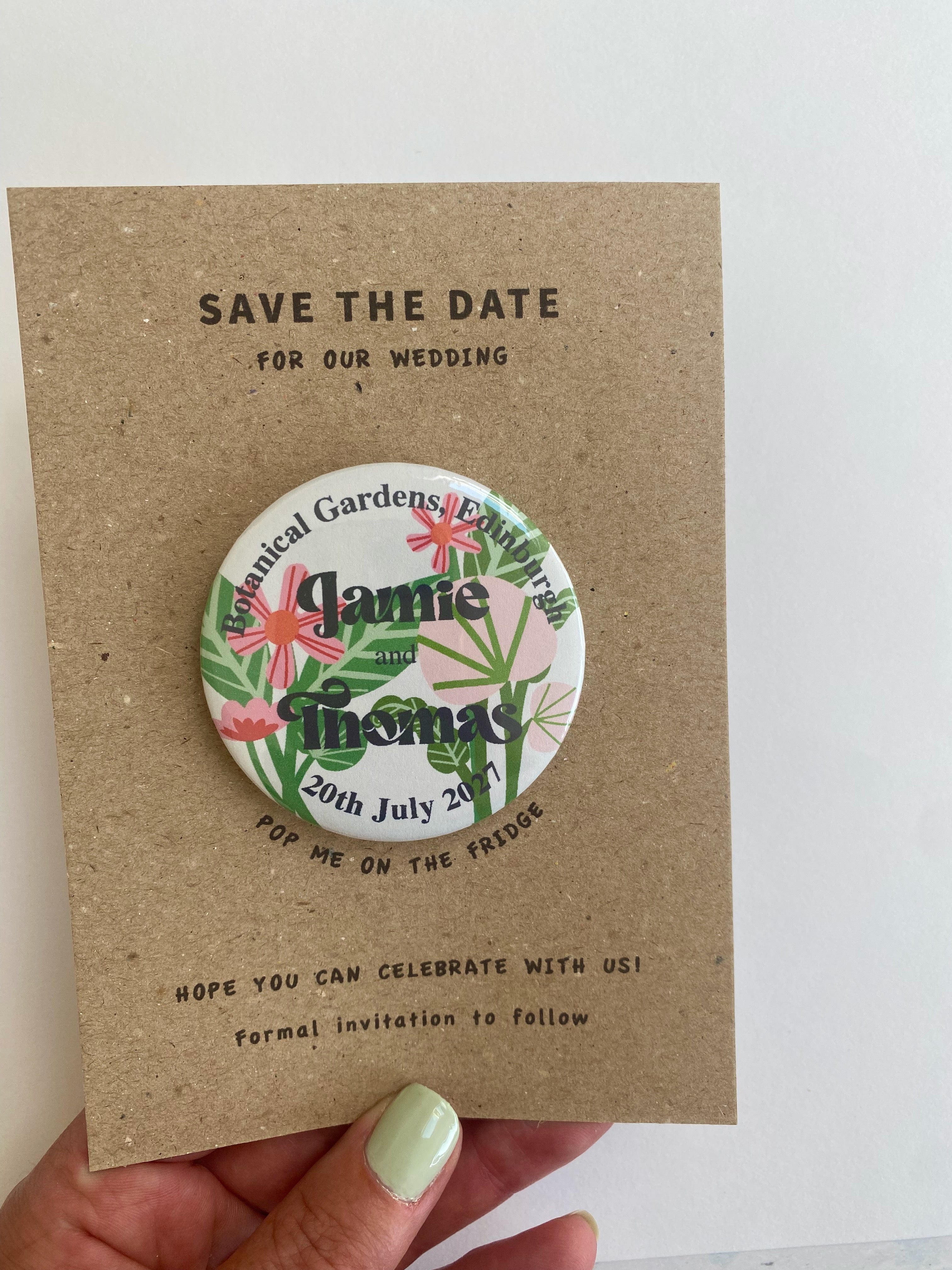 Botanical Hothouse Floral Save The Date Magnet