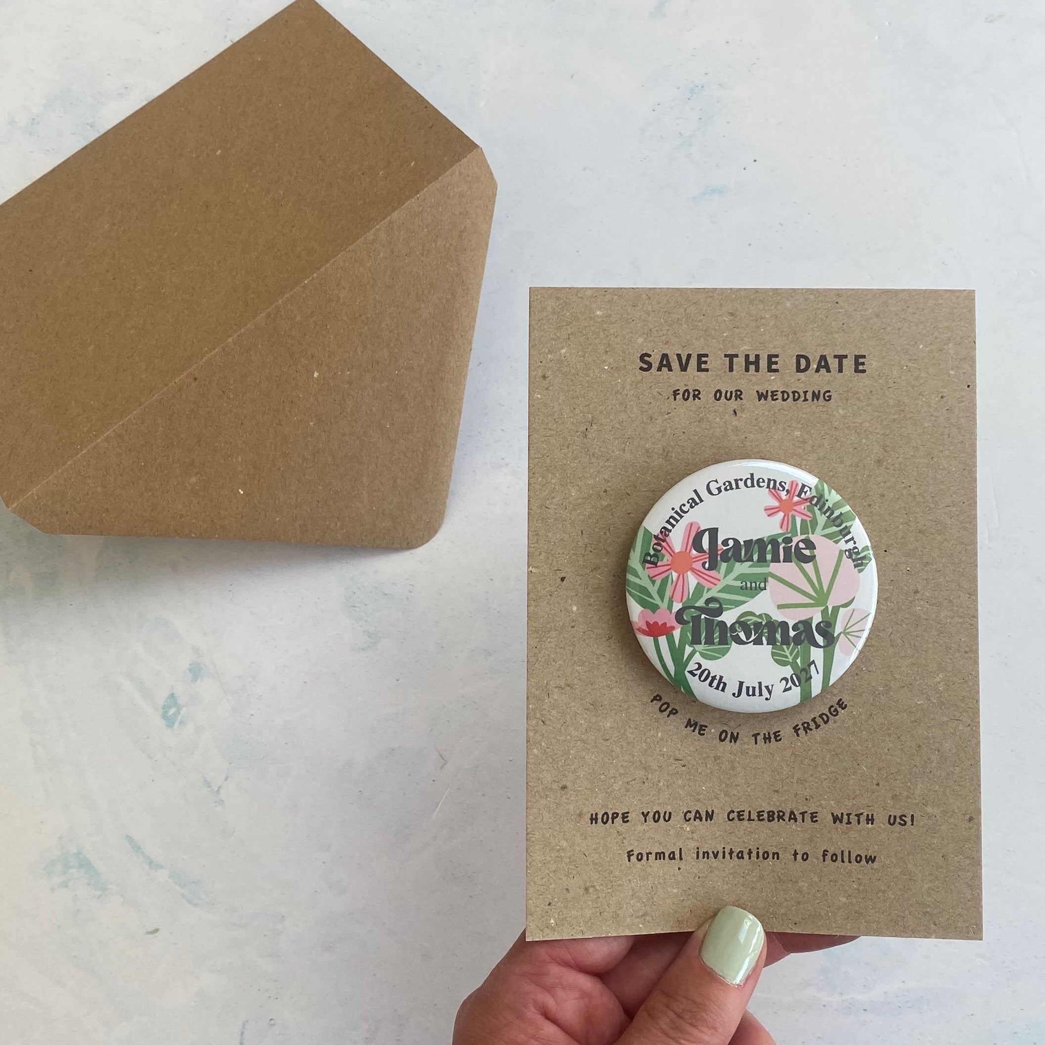 Botanical Hothouse Floral Save The Date Magnet