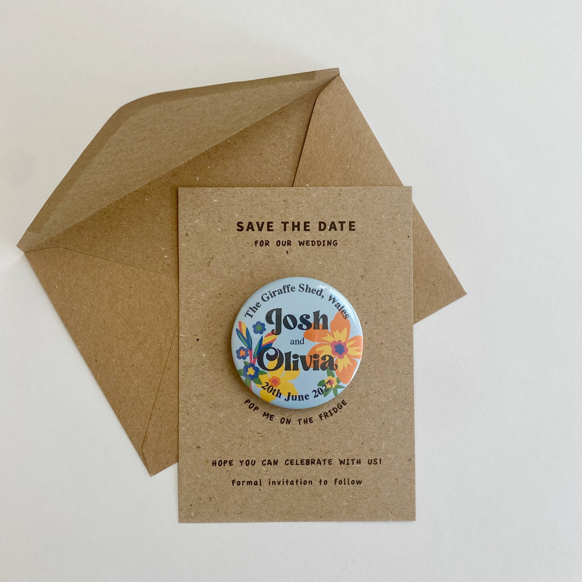 Tropical Floral Save The Date Magnet