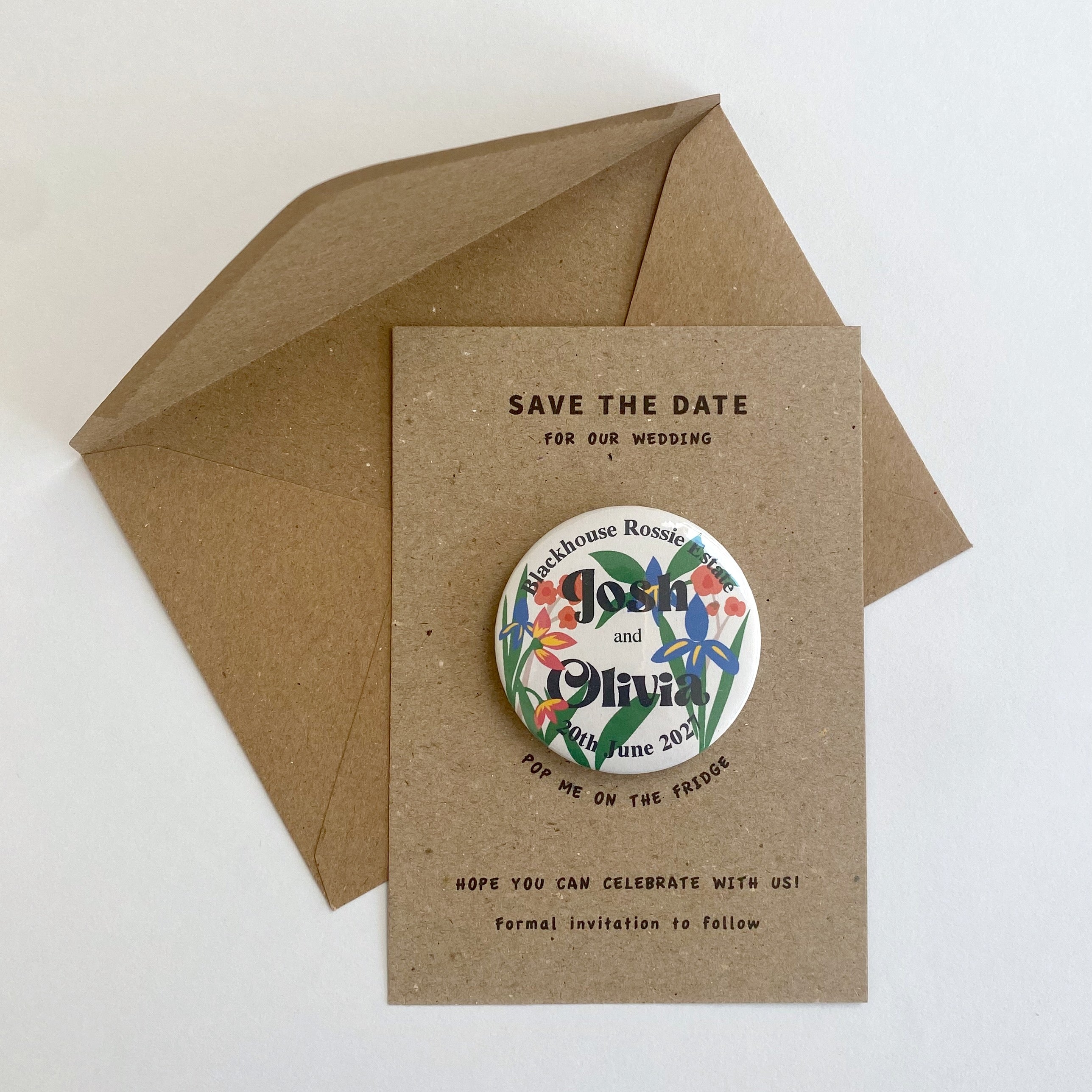 Iris Floral Save The Date Magnet