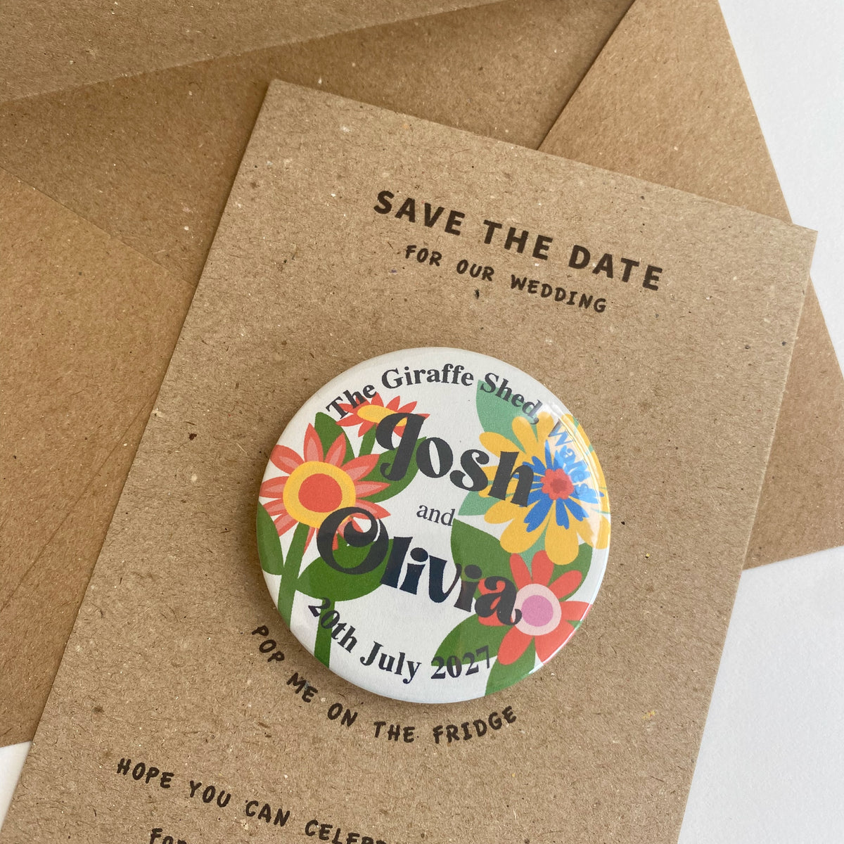 Sunflower Floral Save The Date Magnet