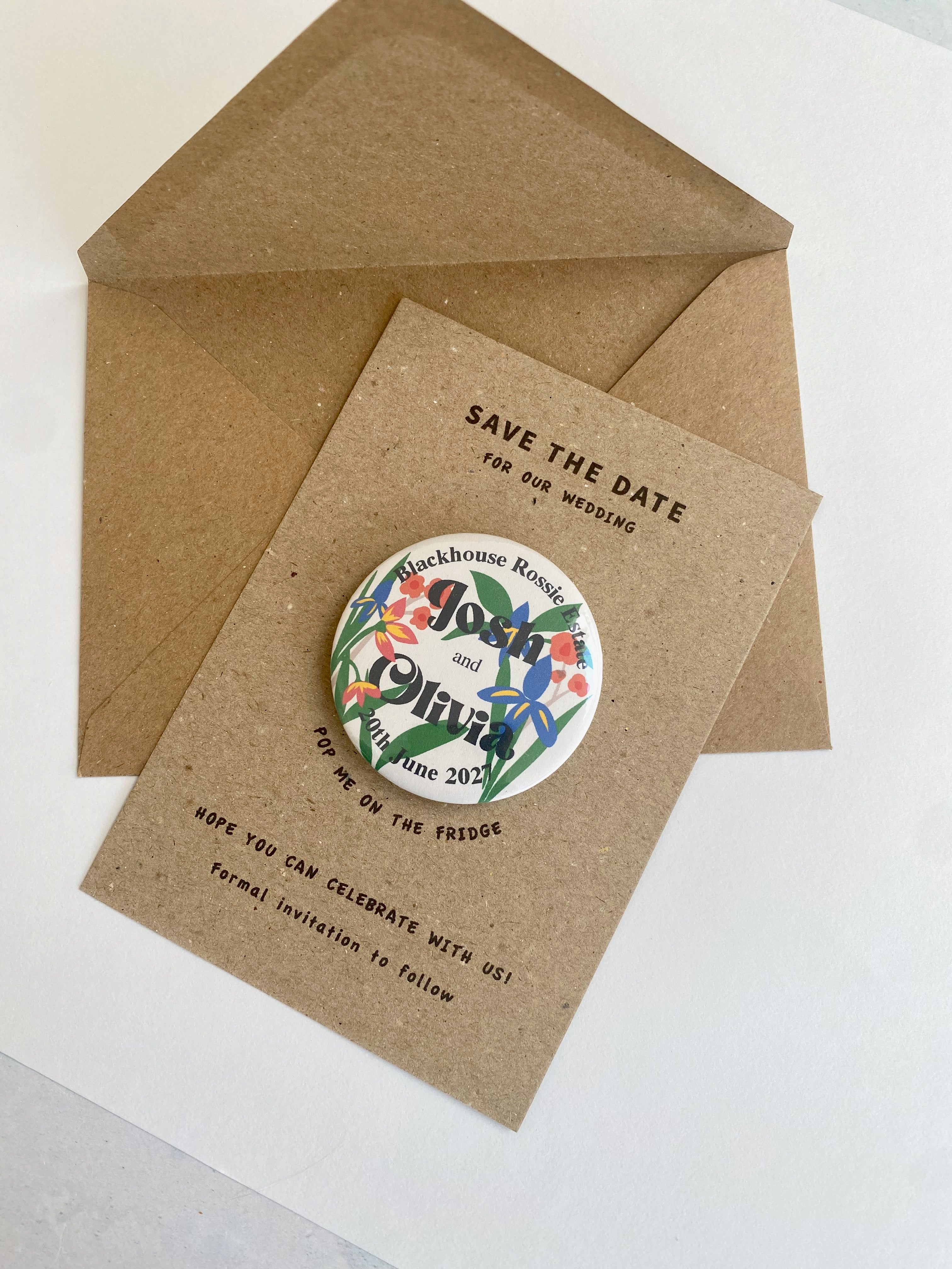 Iris Floral Save The Date Magnet