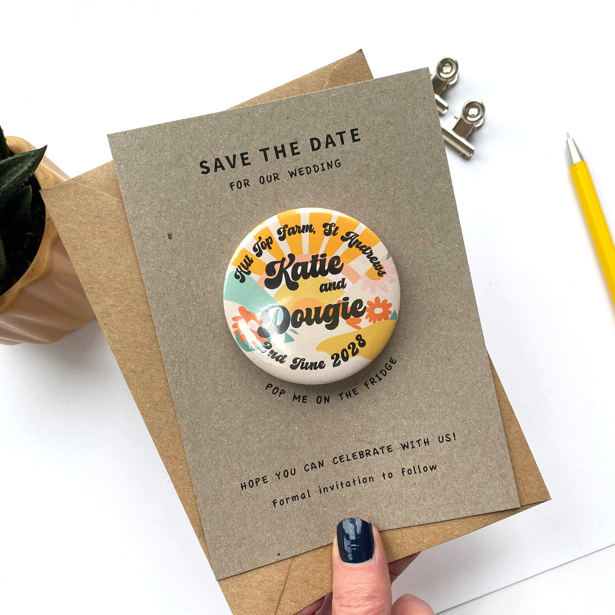 Save The Date Sunshine And Flowers Magnet
