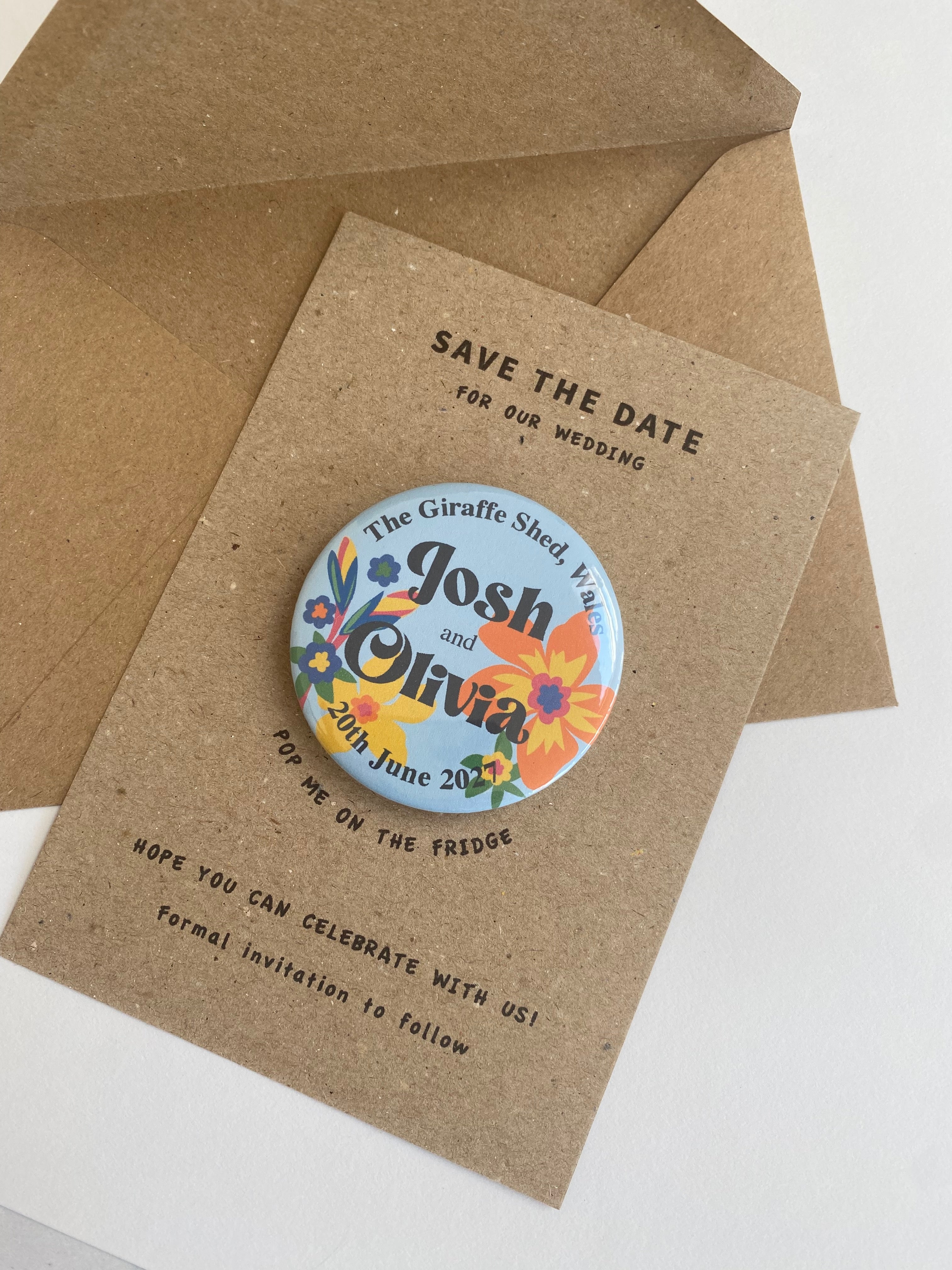 Tropical Floral Save The Date Magnet