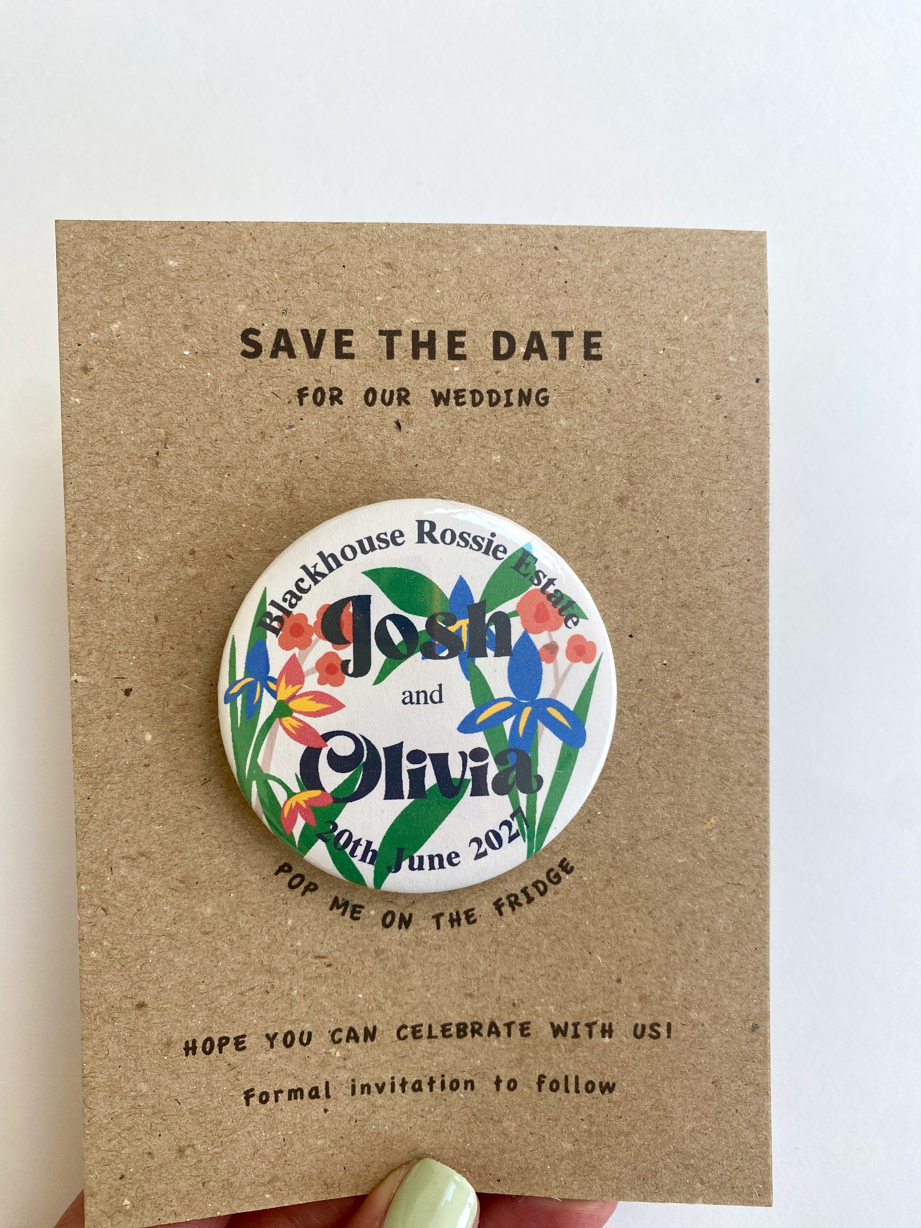 Iris Floral Save The Date Magnet