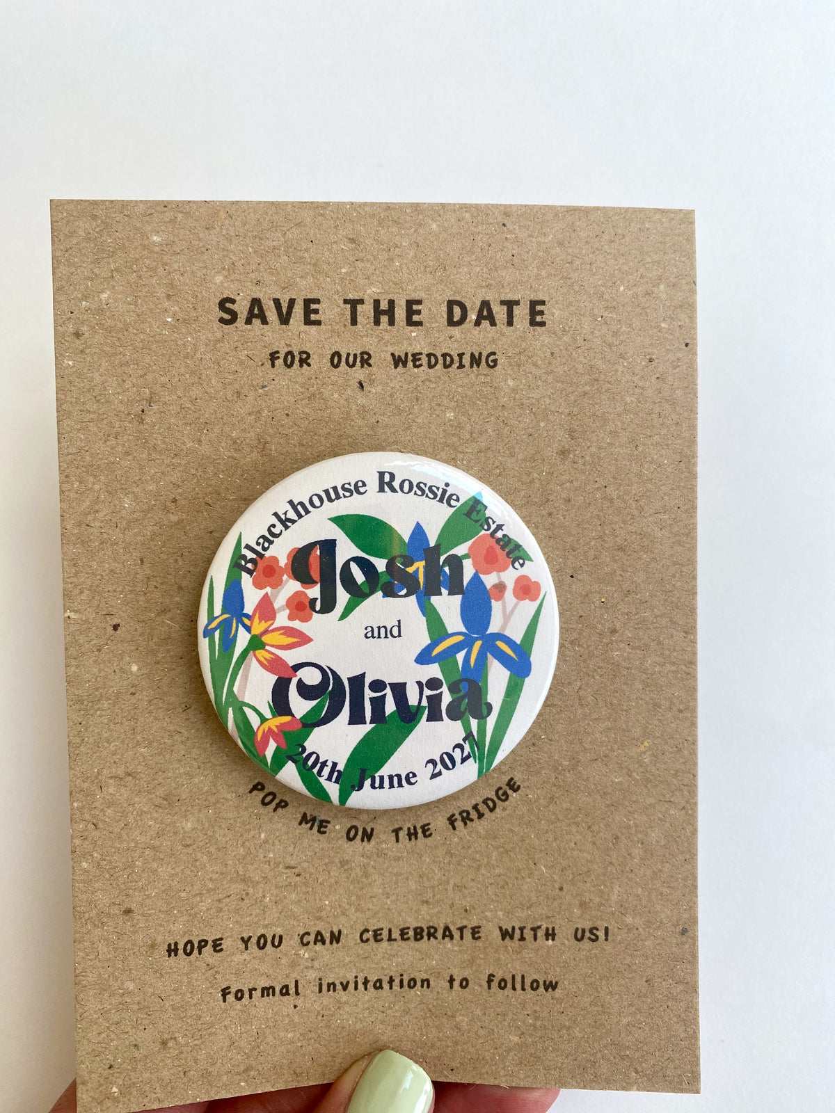 Iris Floral Save The Date Magnet