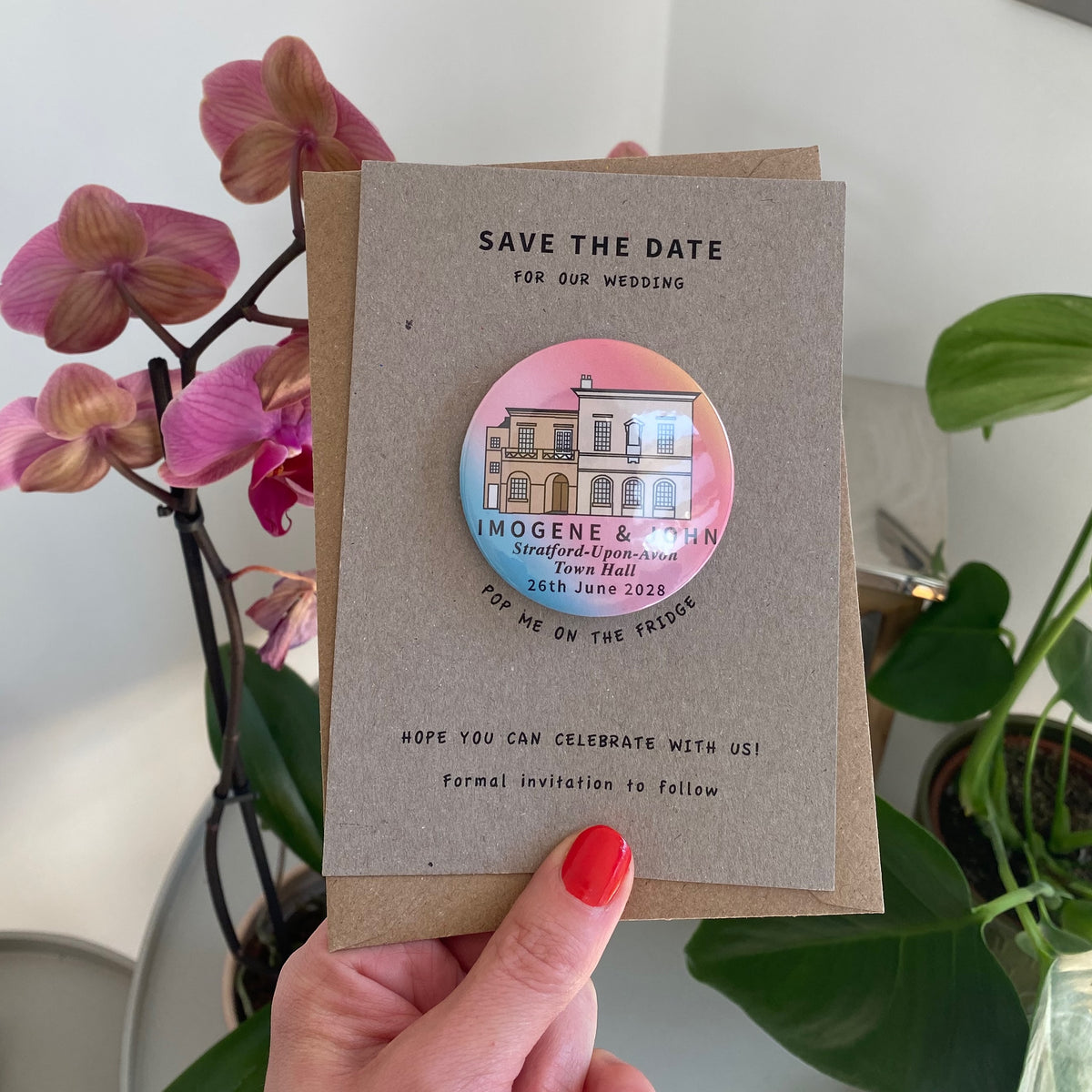 Venue Illustration Magnet Save the Date, Multi - Ombre