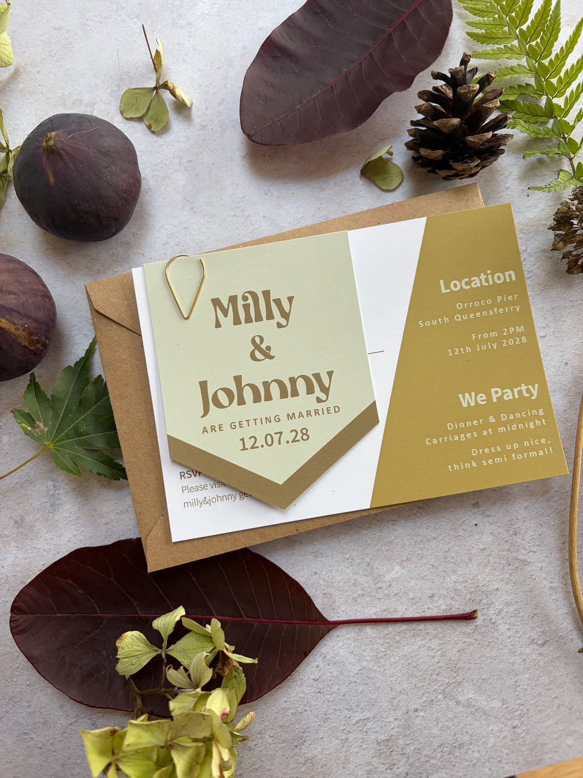 Banner Style Wedding Invitation
