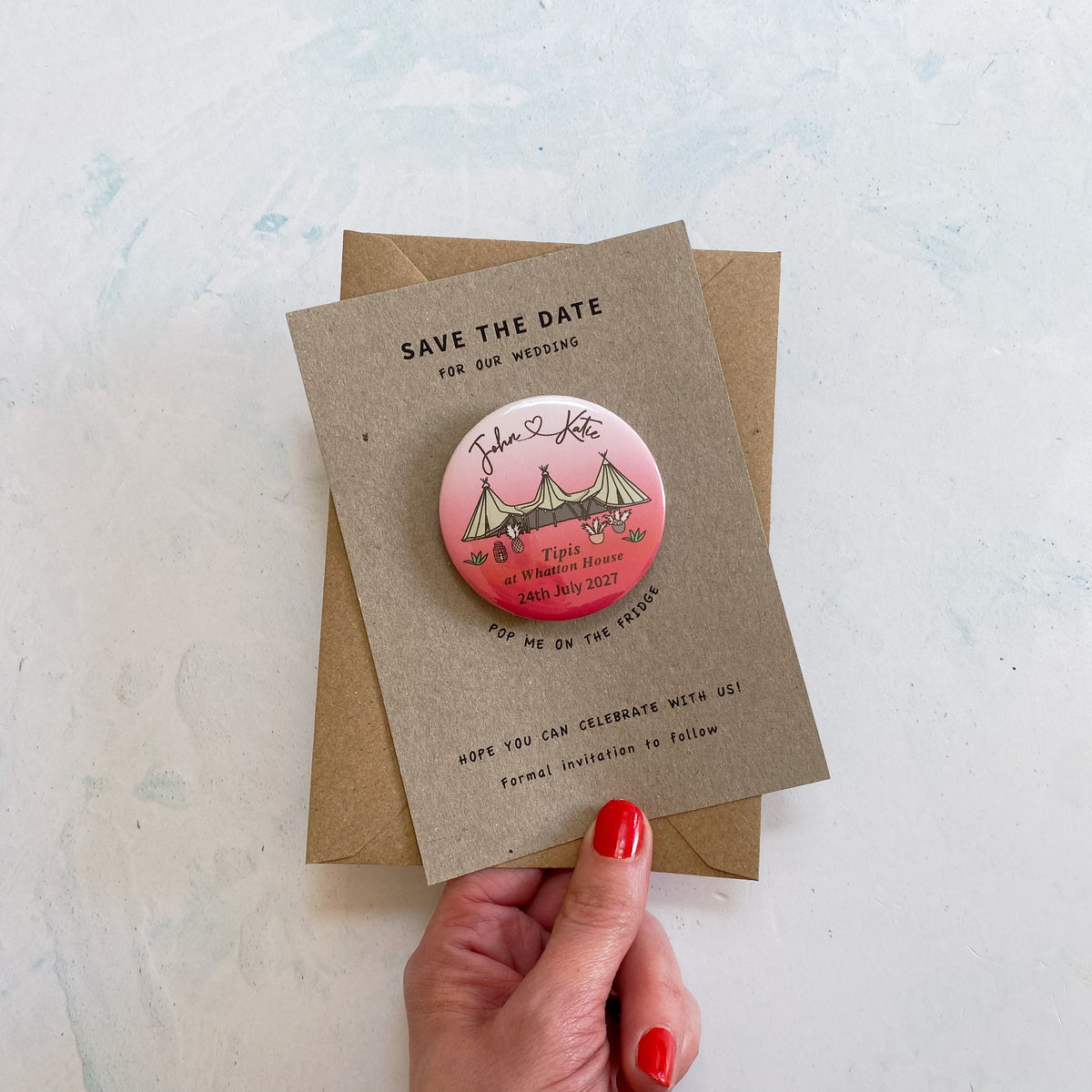 Boho Tipi Magnet Save the Date Ombre