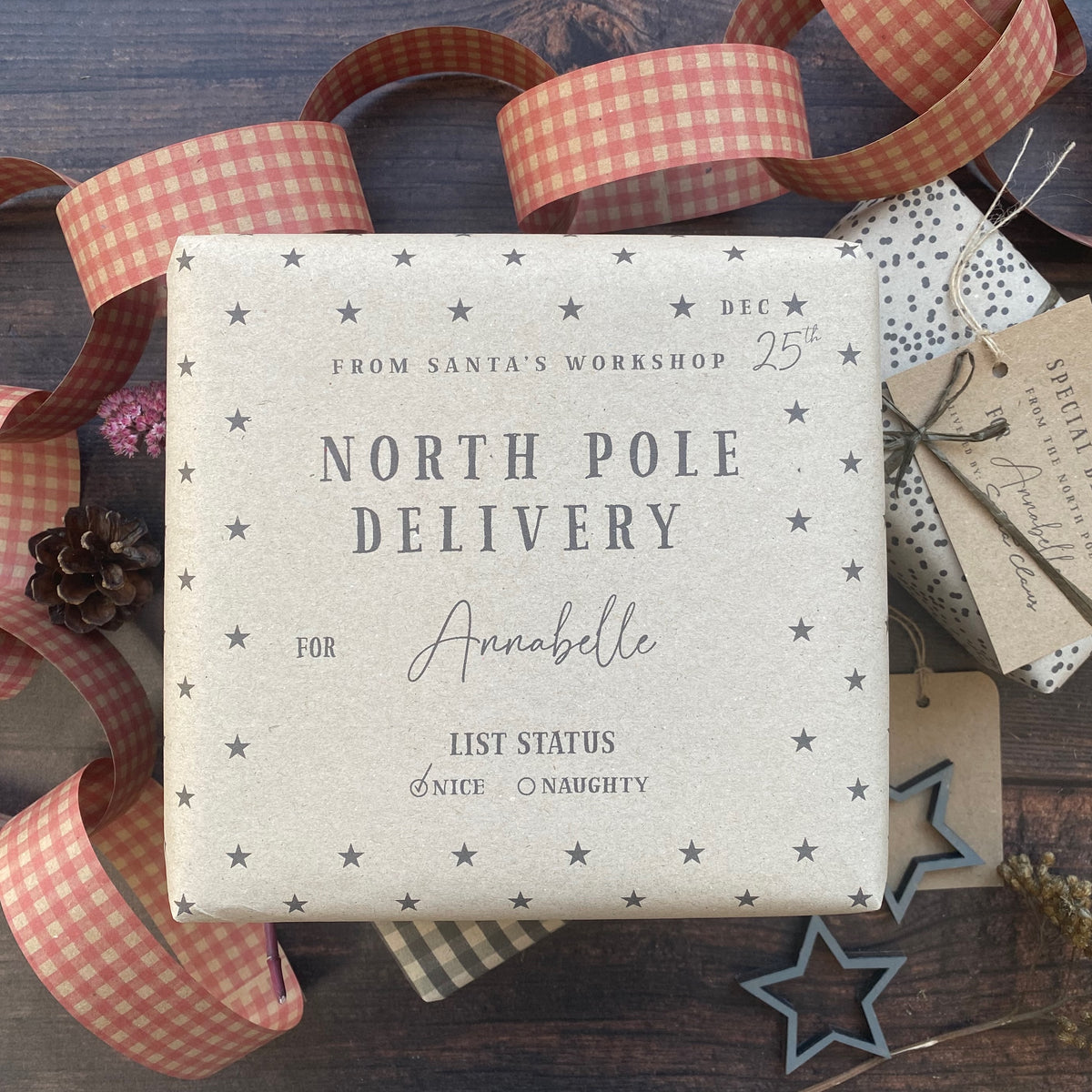 North Pole Personalised Paper Fibre Wrapping Paper