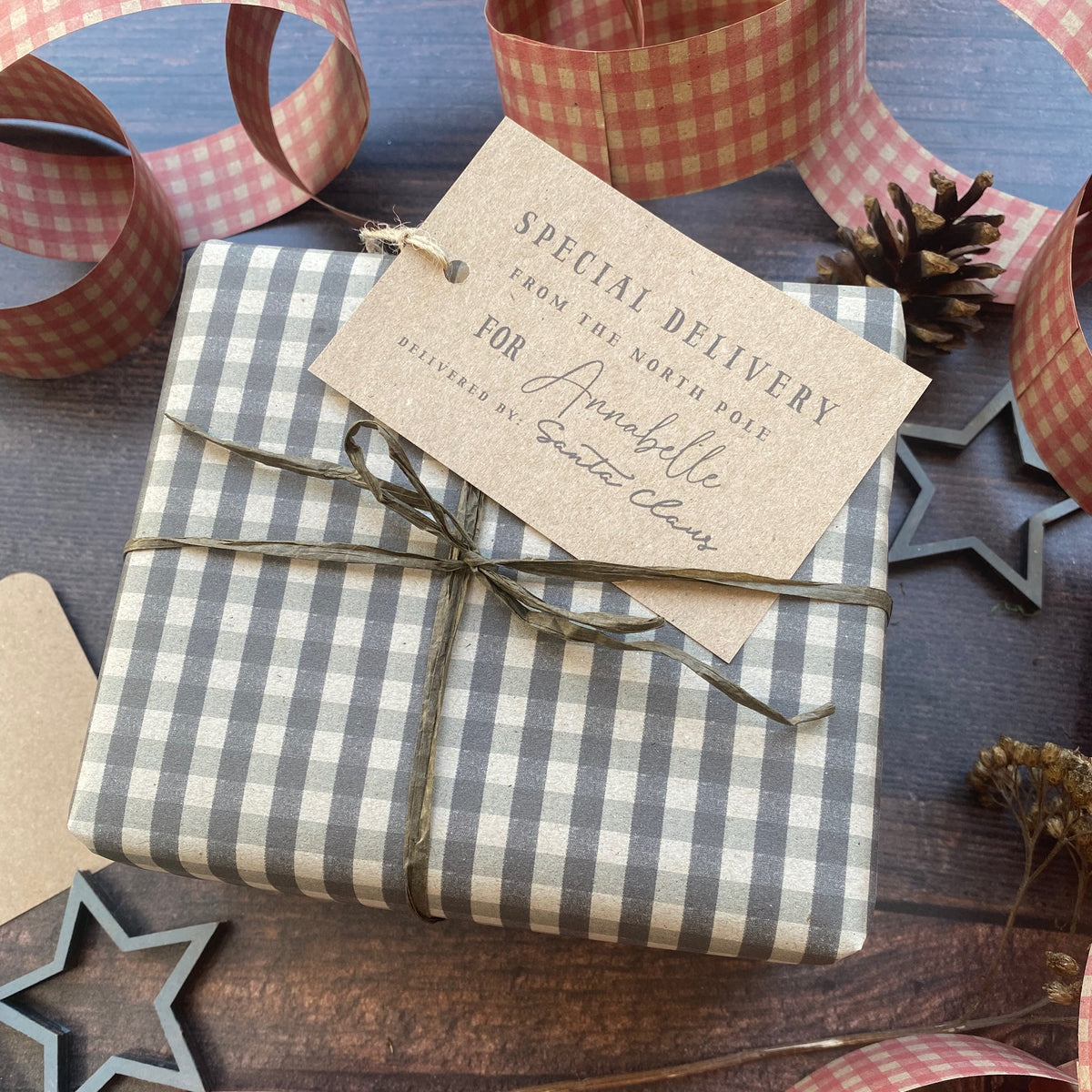 Gingham Christmas Wrapping paper