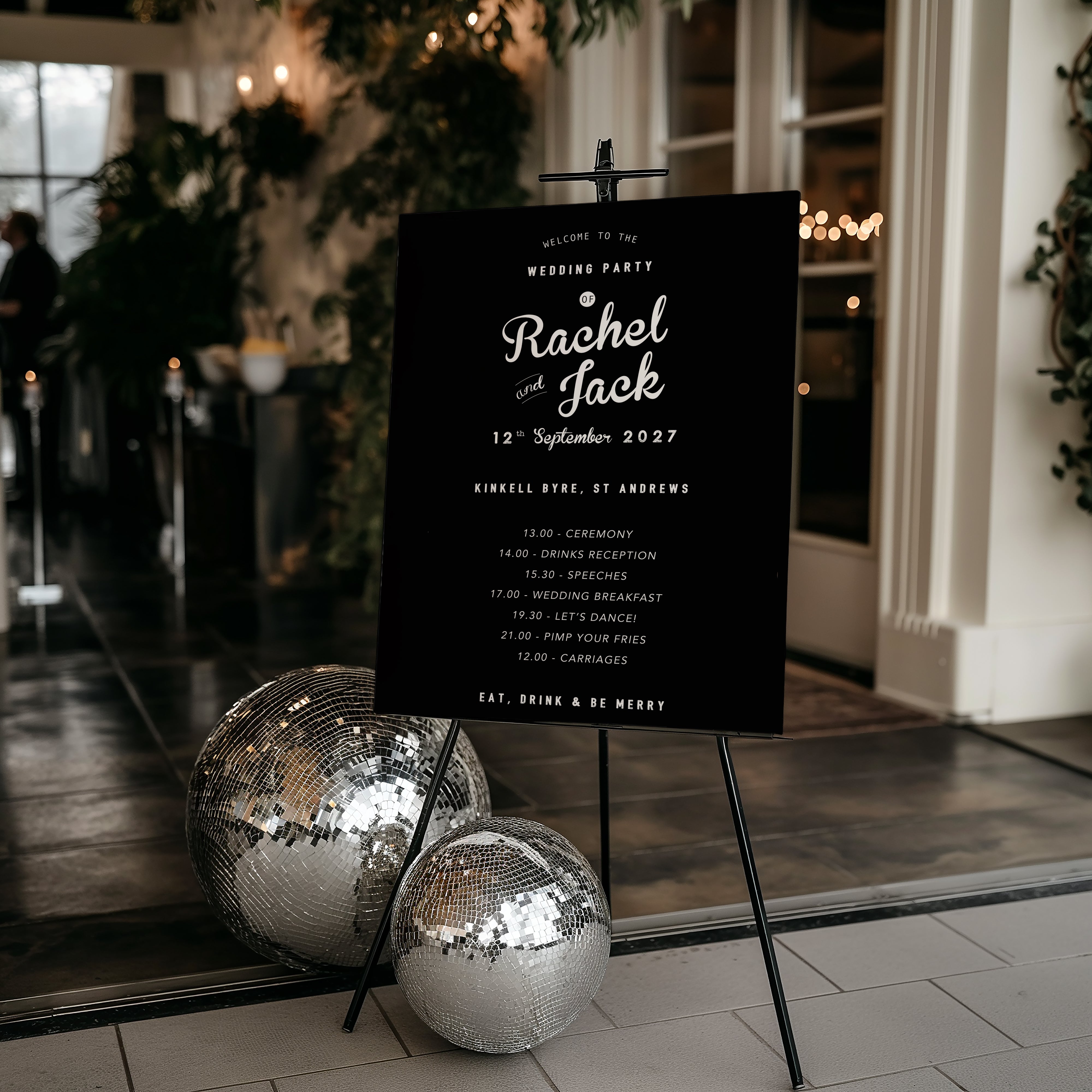 Order Of Events Wedding Sign & Welcome Board