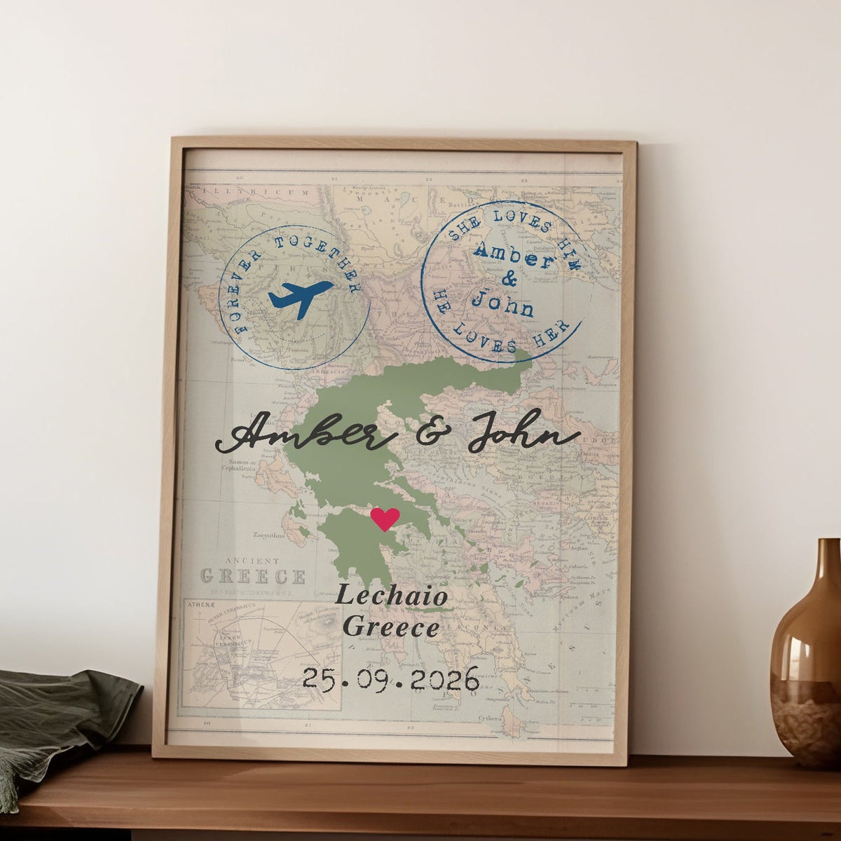 Personalised Map Print Wedding Gift