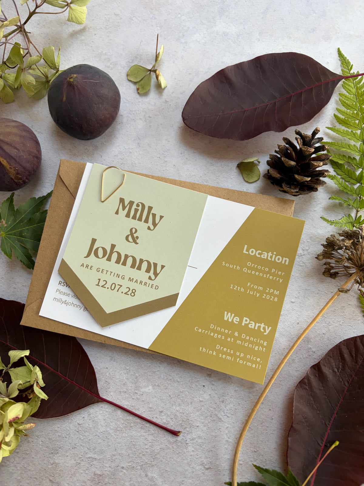 Banner Style Wedding Invitation