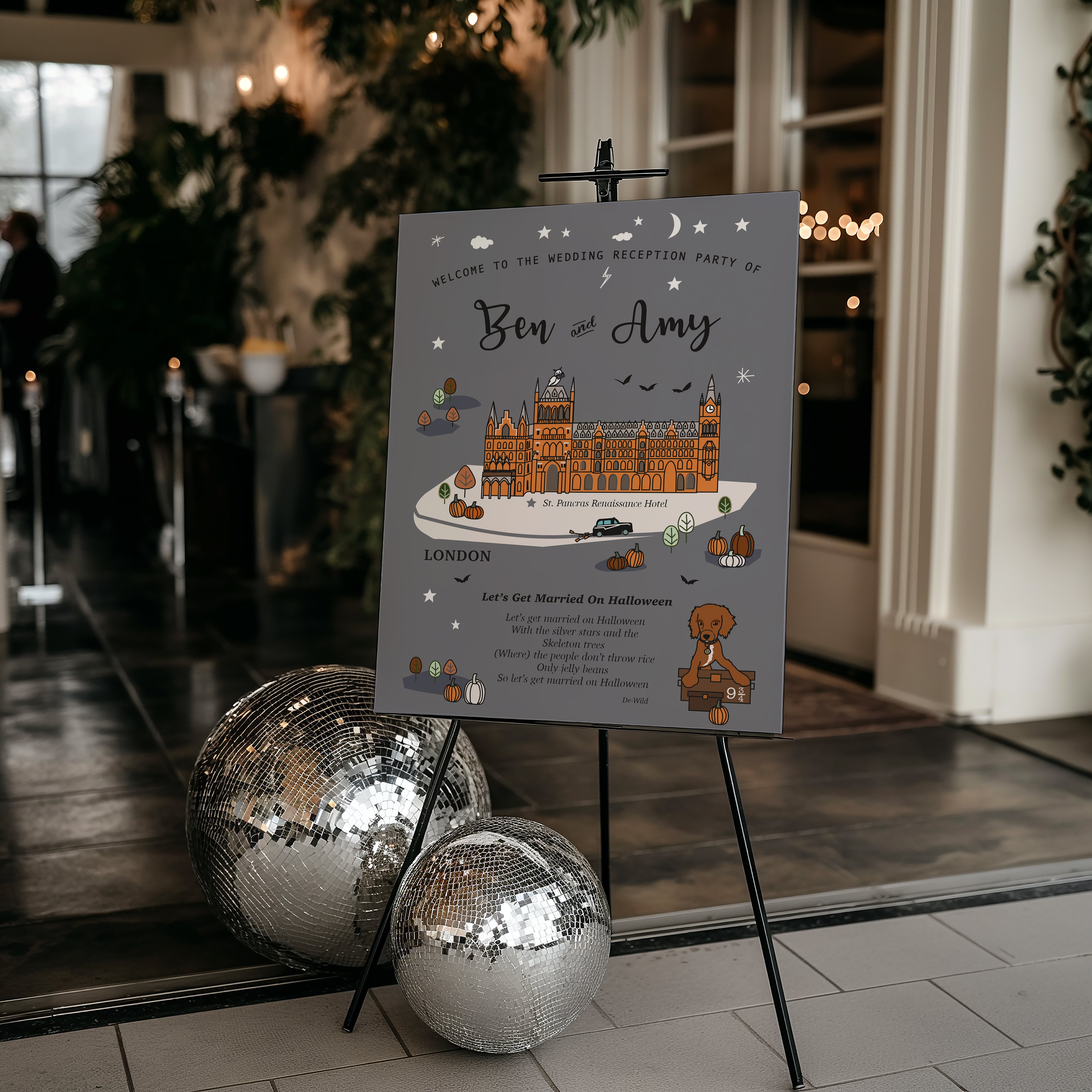 Bespoke Venue Illustration Welcome Sign