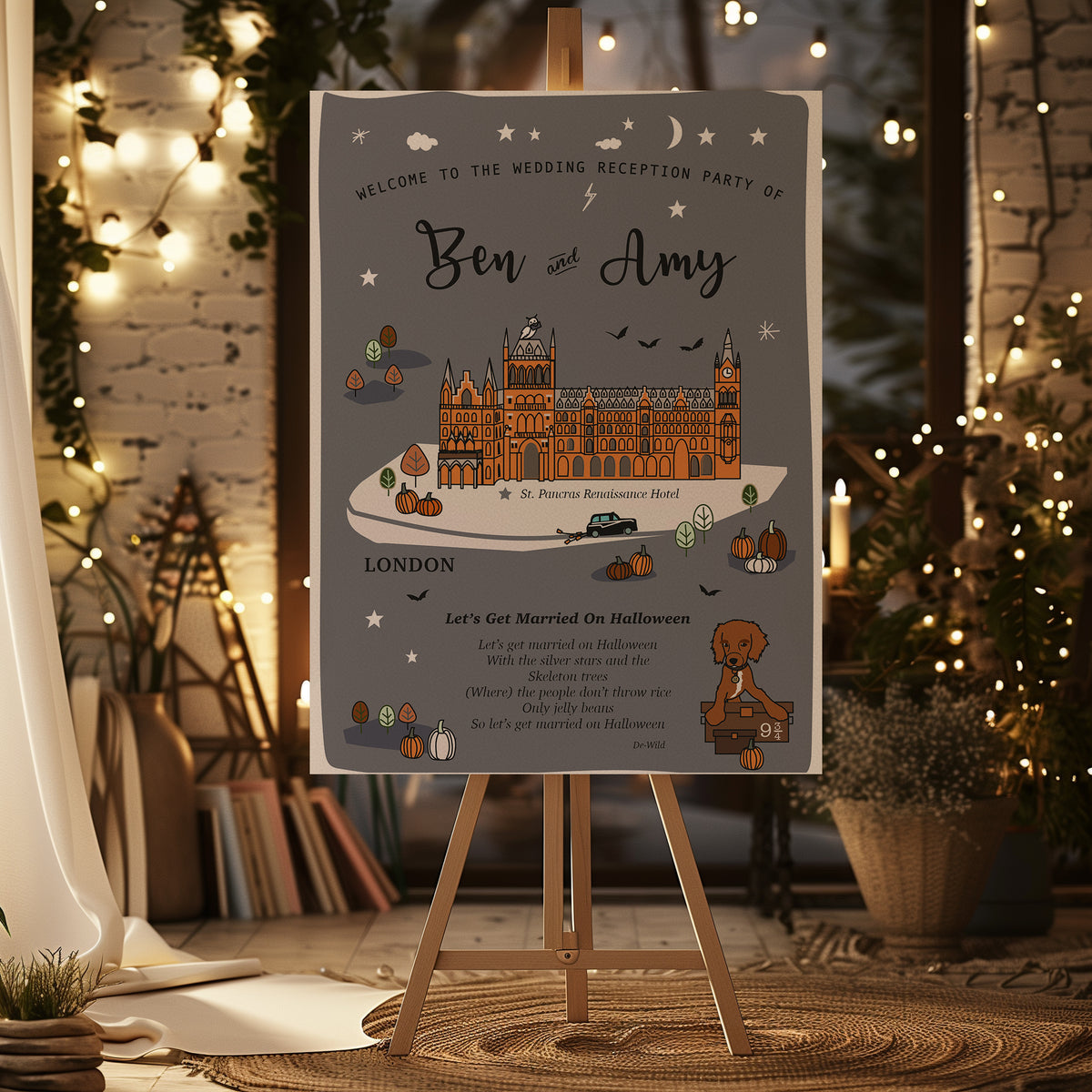 Bespoke Venue Illustration Welcome Sign