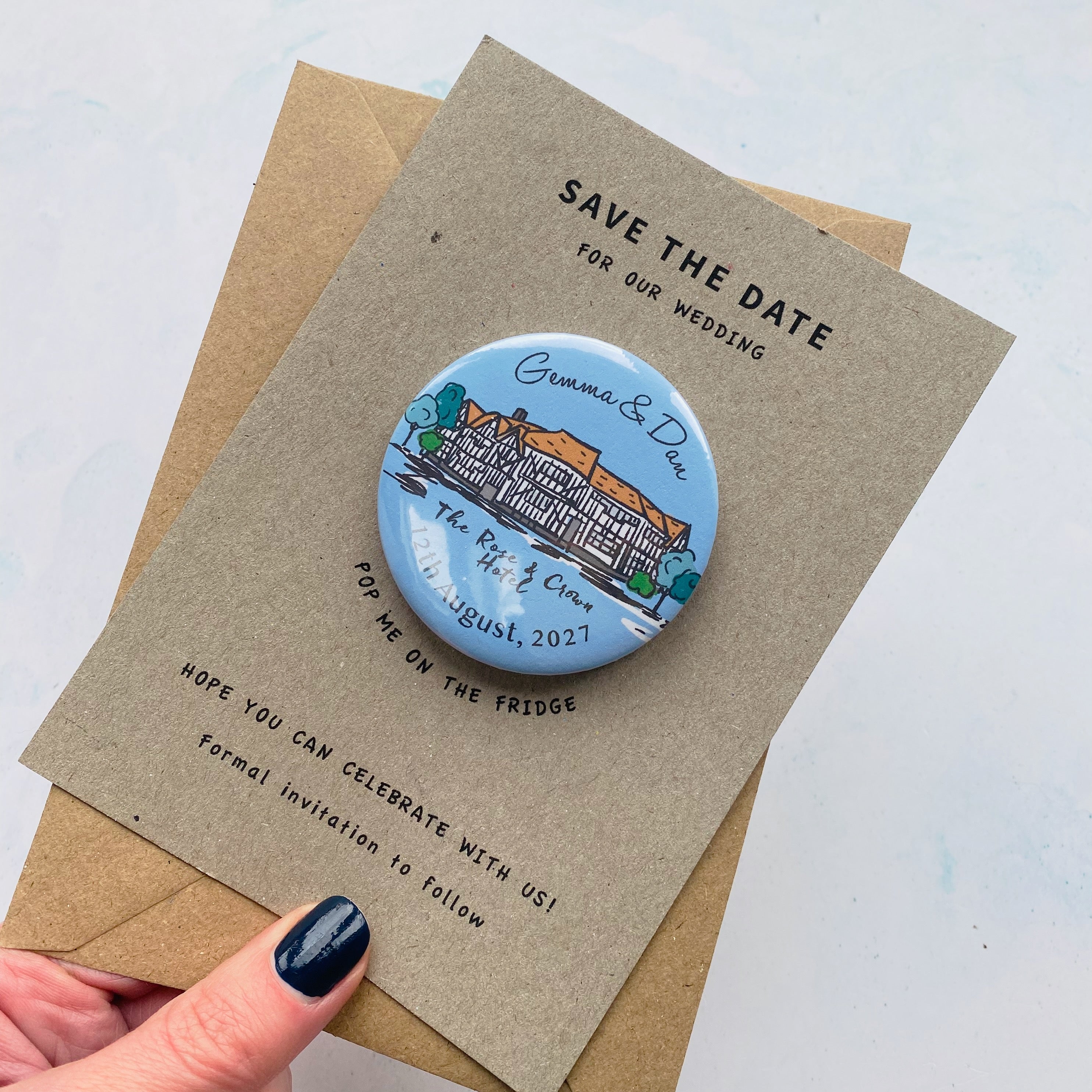 Hand-drawn Bespoke Venue Illustration Save the Date