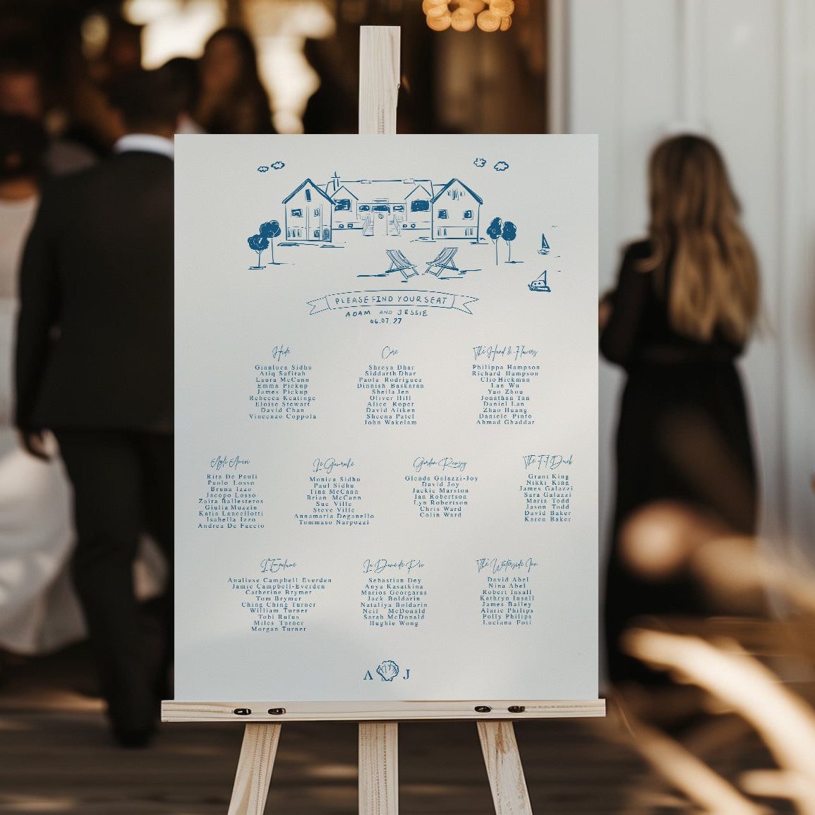 Bespoke Hand-Illustrated Venue Table Plan