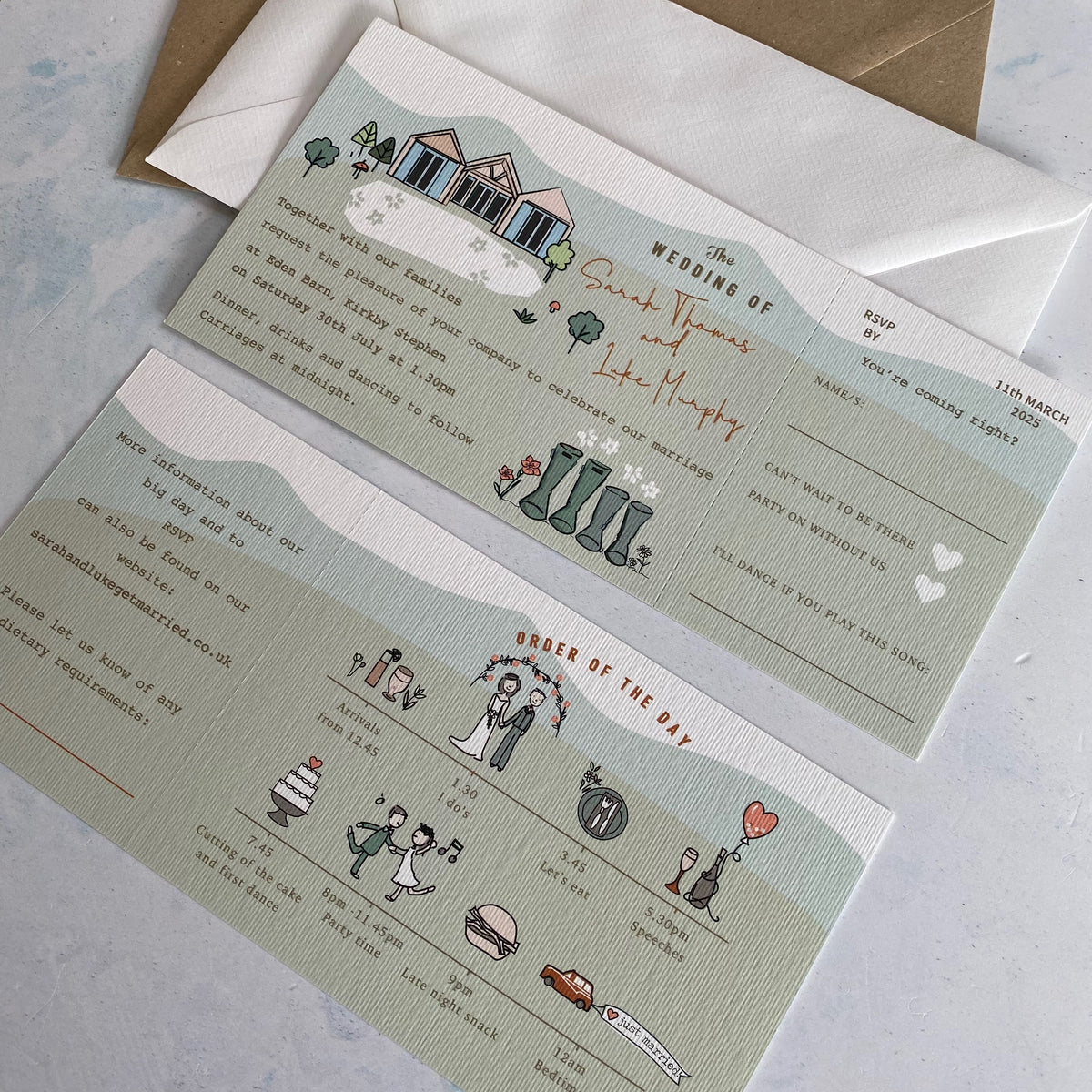 Wedding Venue Ticket Invitation