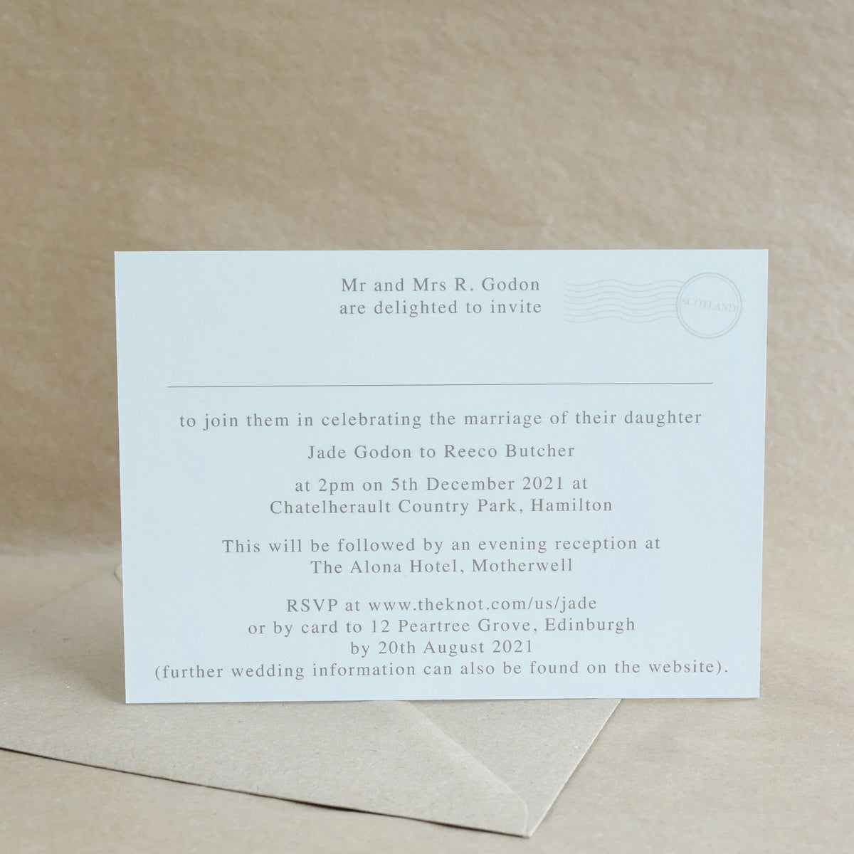 JADE  -  WORLD MAP WEDDING INVITATION
