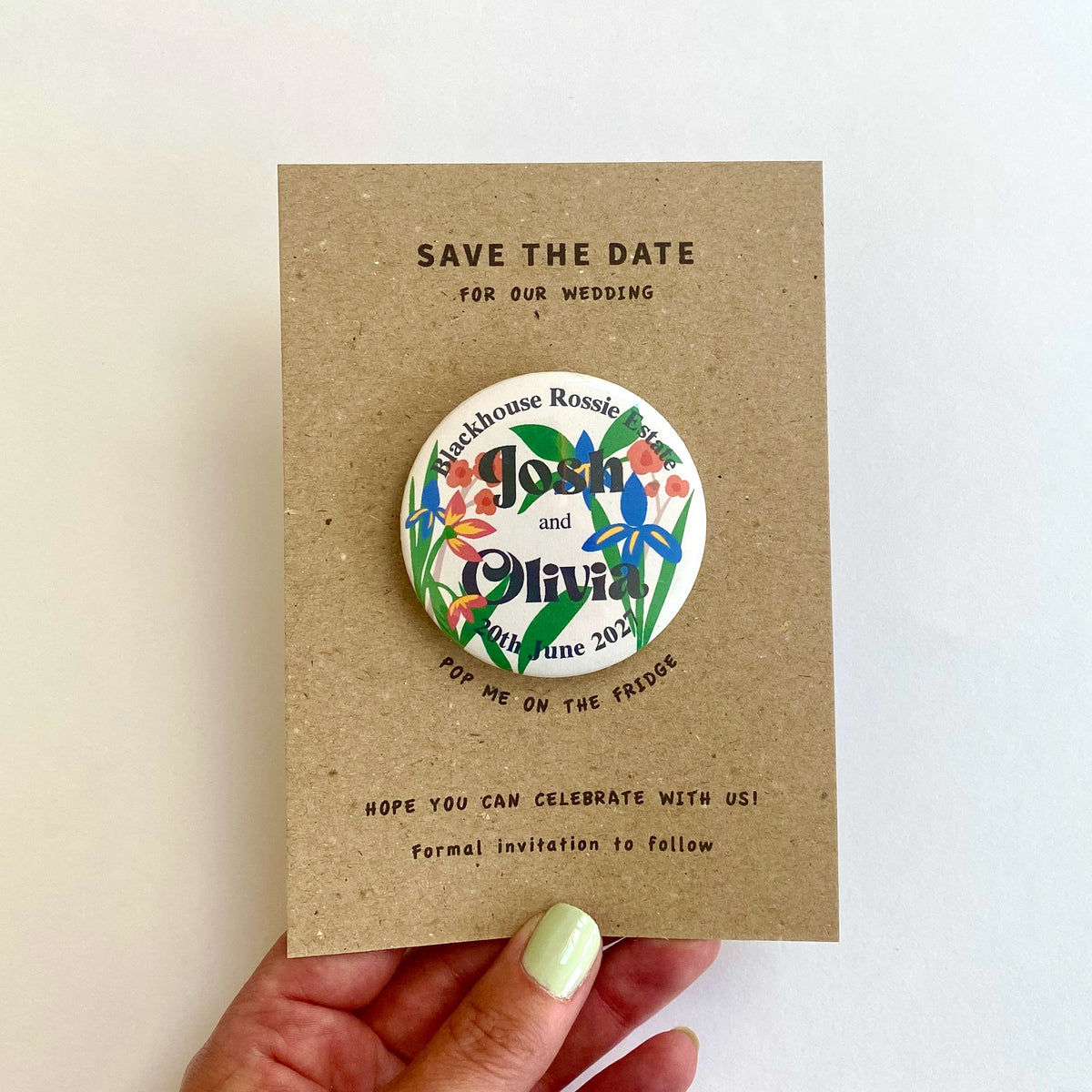 Iris Floral Save The Date Magnet