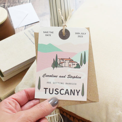 Tuscany Luggage Tag Save the Date