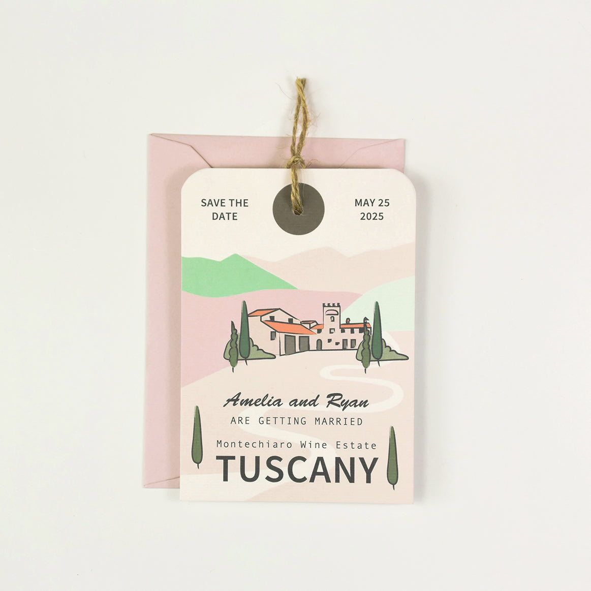 Bespoke Wedding Venue Illustration Save the Date