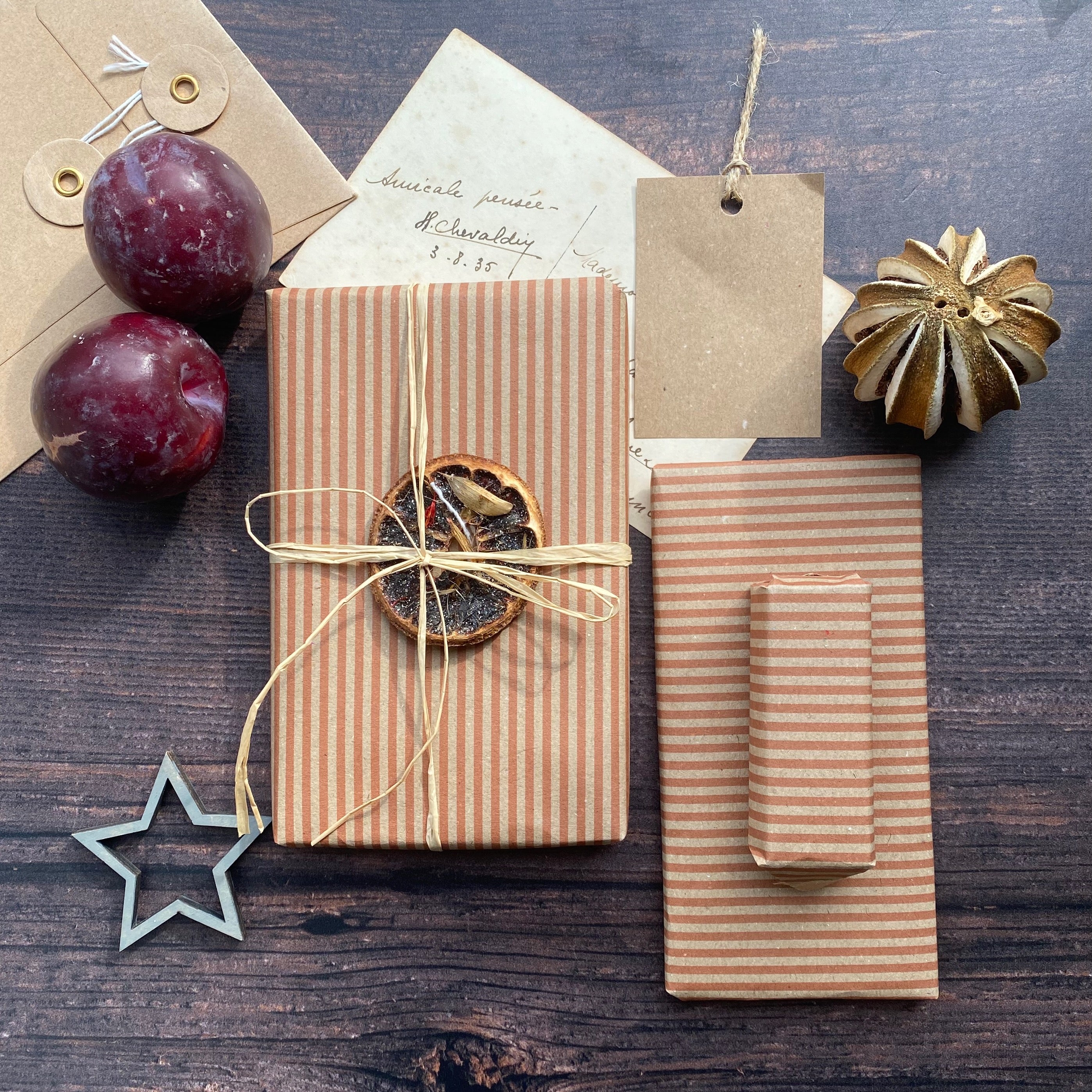 Cinnamon Stripe Paper Fibre 42 x 29.7cm