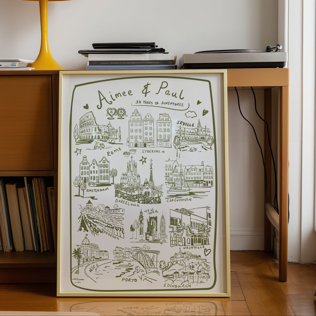Personalised Travel Places Gift Poster