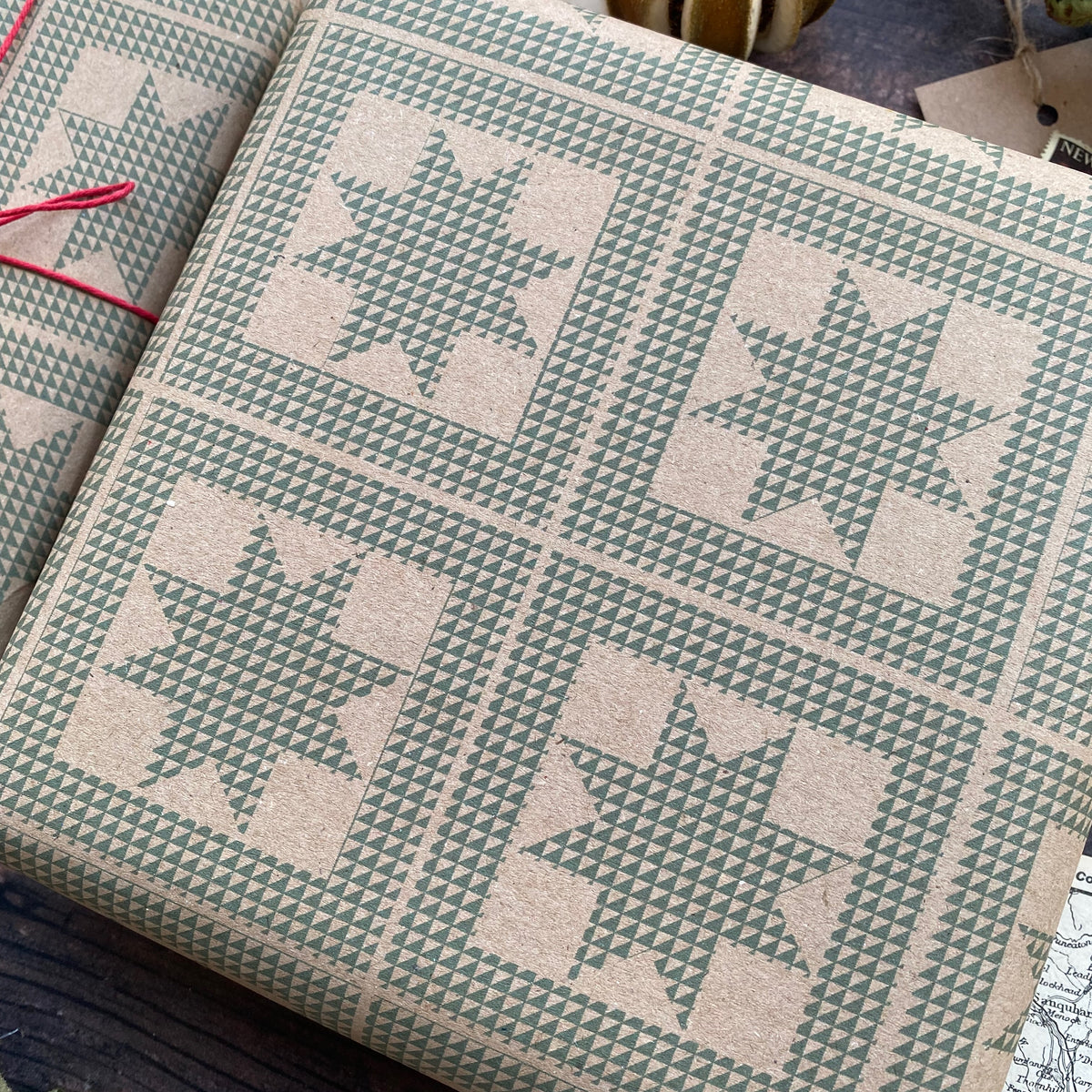 Star Patchwork 'Little Women' Paper Fibre Wrapping Paper
