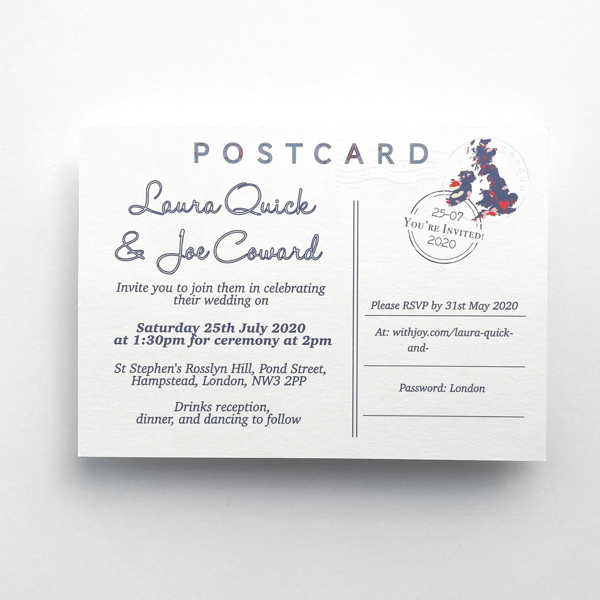 Illustrated Bespoke Map Invitation - (London Map)