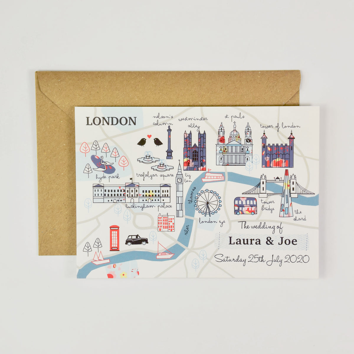 Illustrated Bespoke Map Invitation - (London Map)