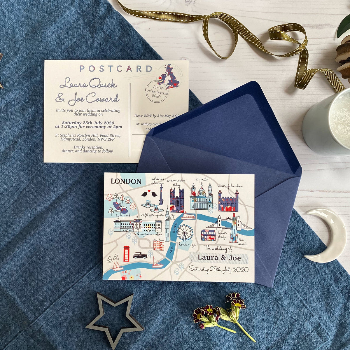 Illustrated Bespoke Map Invitation - (London Map)