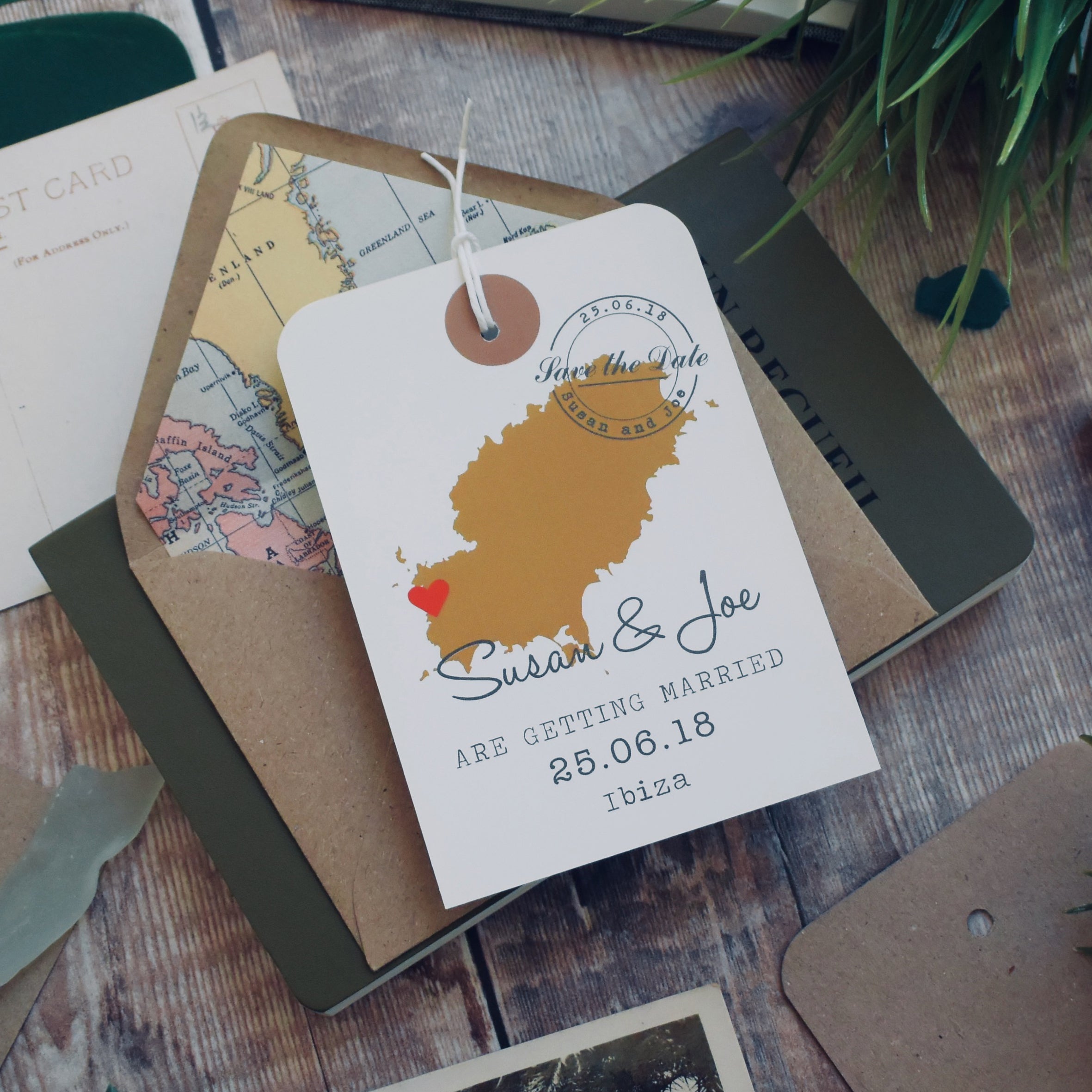 Gold Coloured Luggage Tag Save The Date