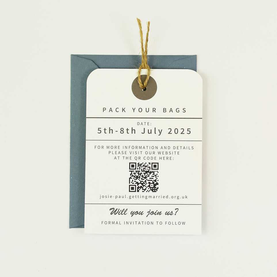 Cyprus Illustration Luggage Tag Save The Date