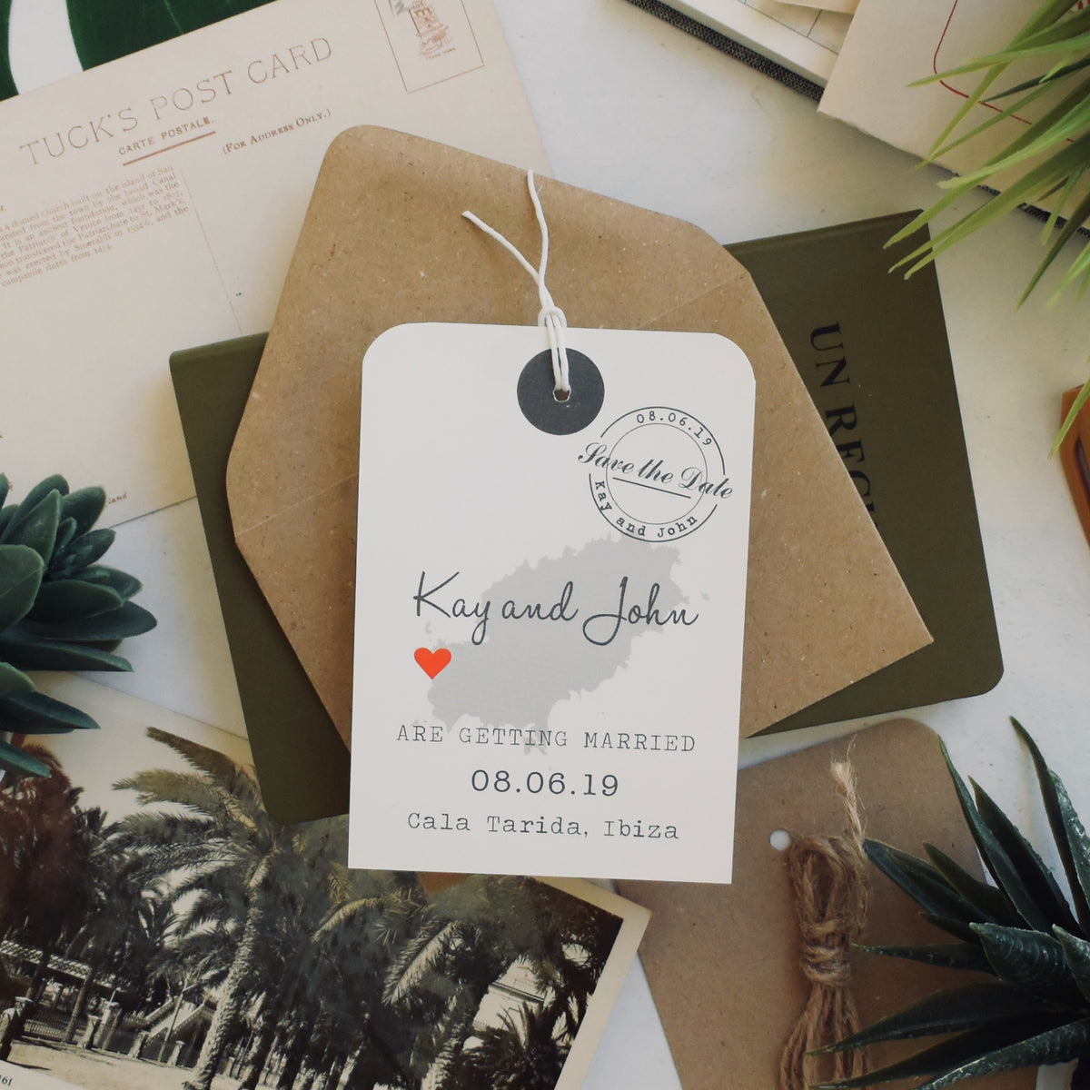 Silver Coloured Luggage Tag Save The Date